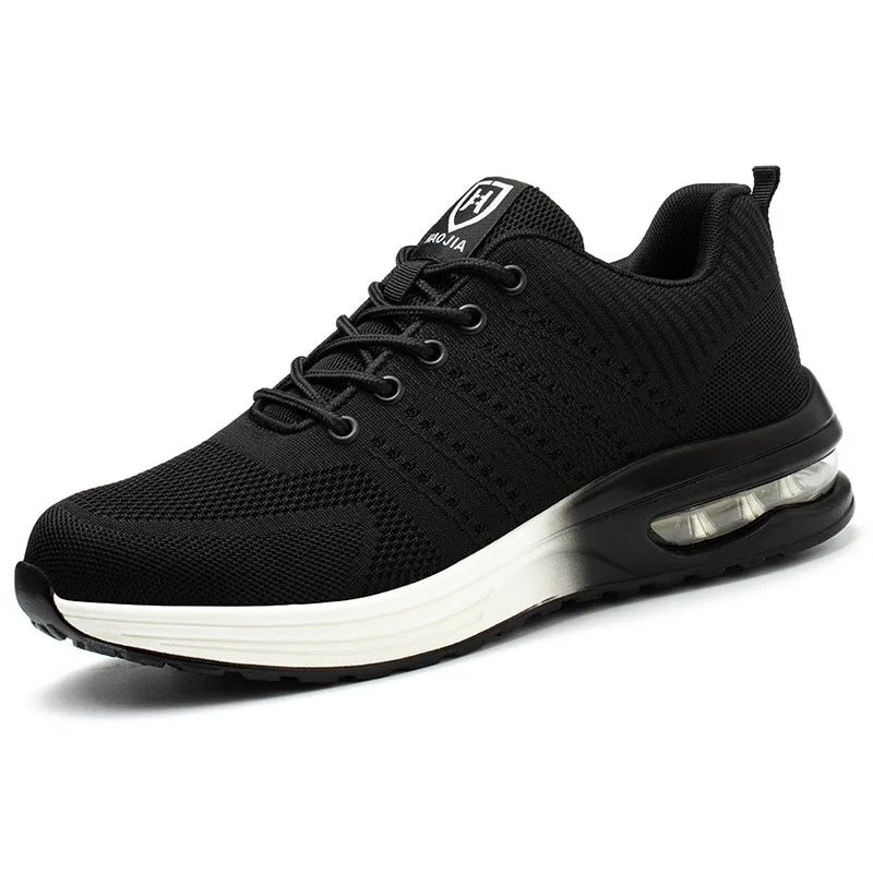 Steel Toe Shoes with Air Cushion for Men Women Lightweight Comfortable Work Shoes Indestructible Slip Resistant Safety Shoes