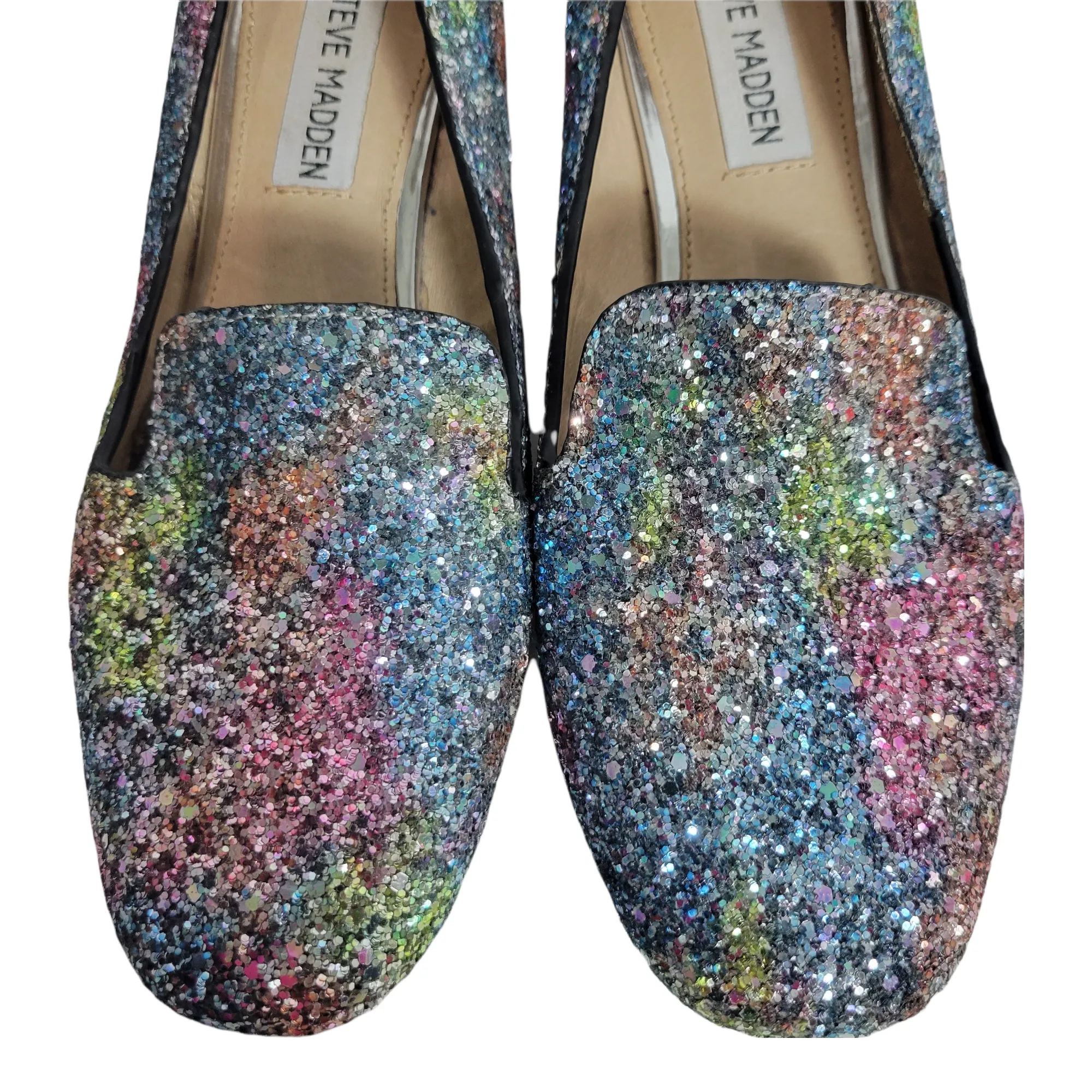 Steve Madden Jean Glitter Loafers Size 6