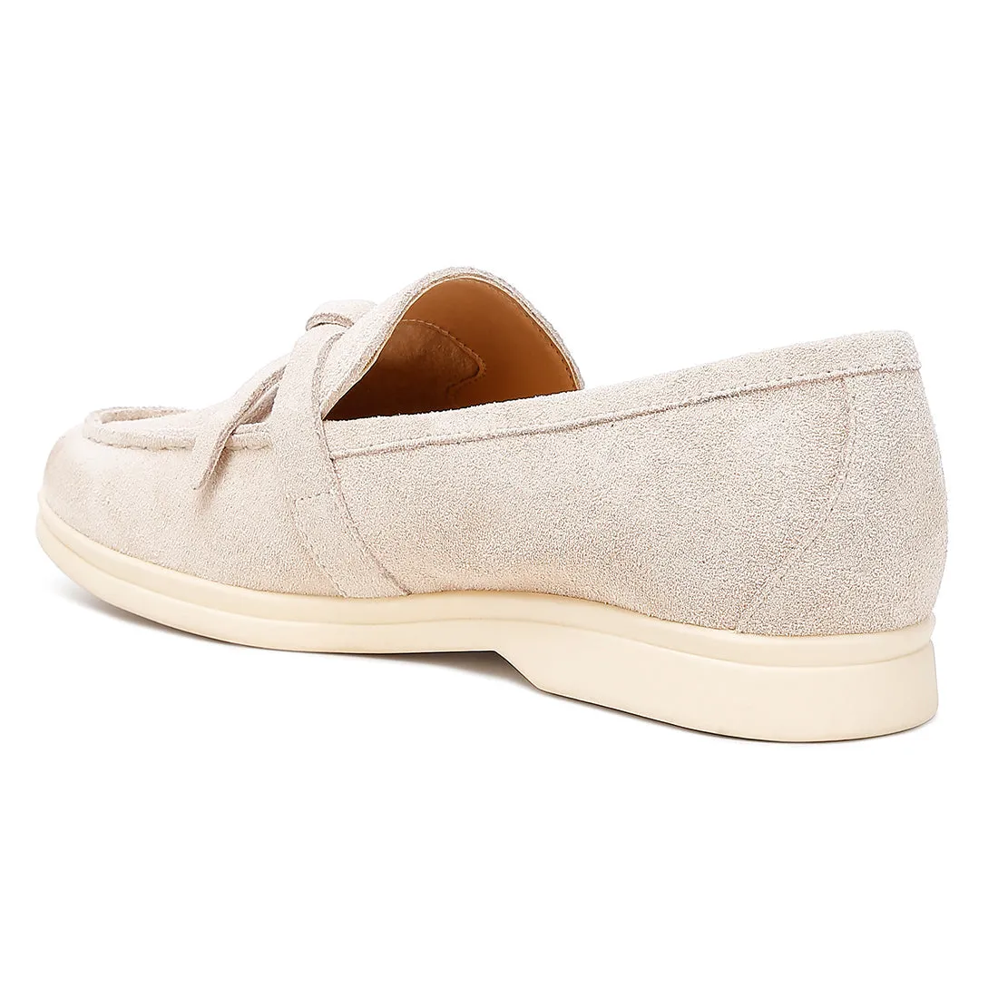 Suede Knot Detailed Loafers