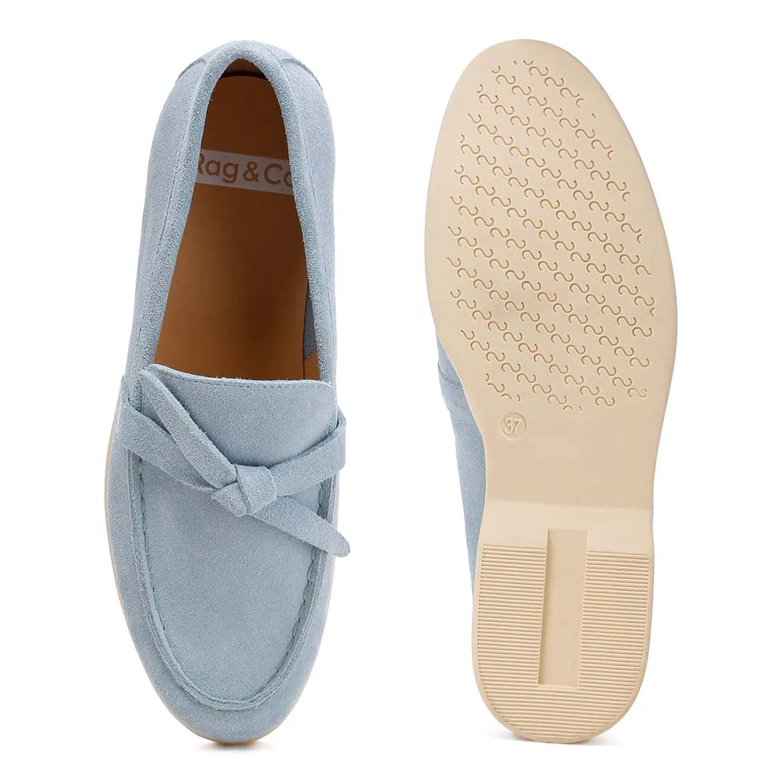 Suede Knot Detailed Loafers