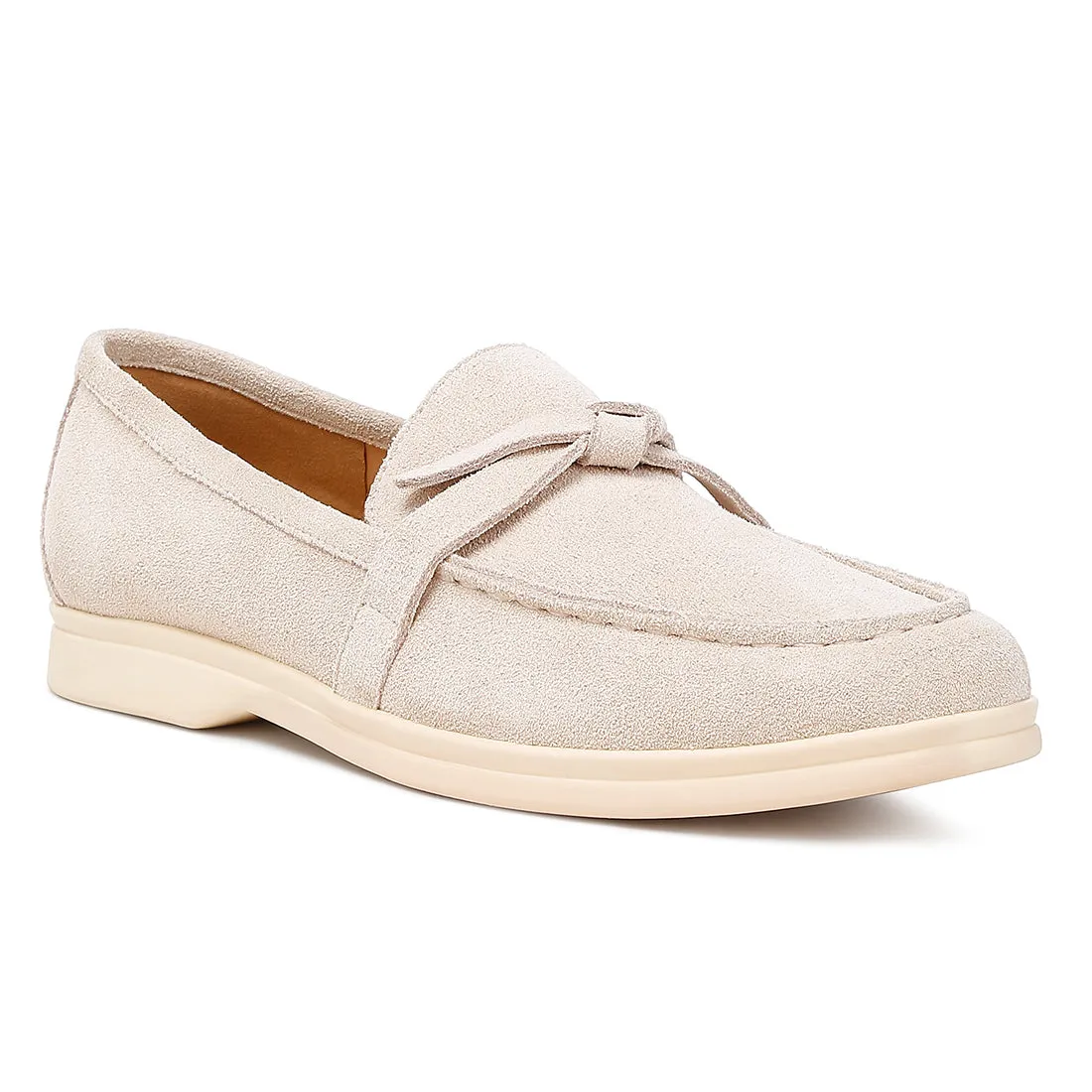 Suede Knot Detailed Loafers