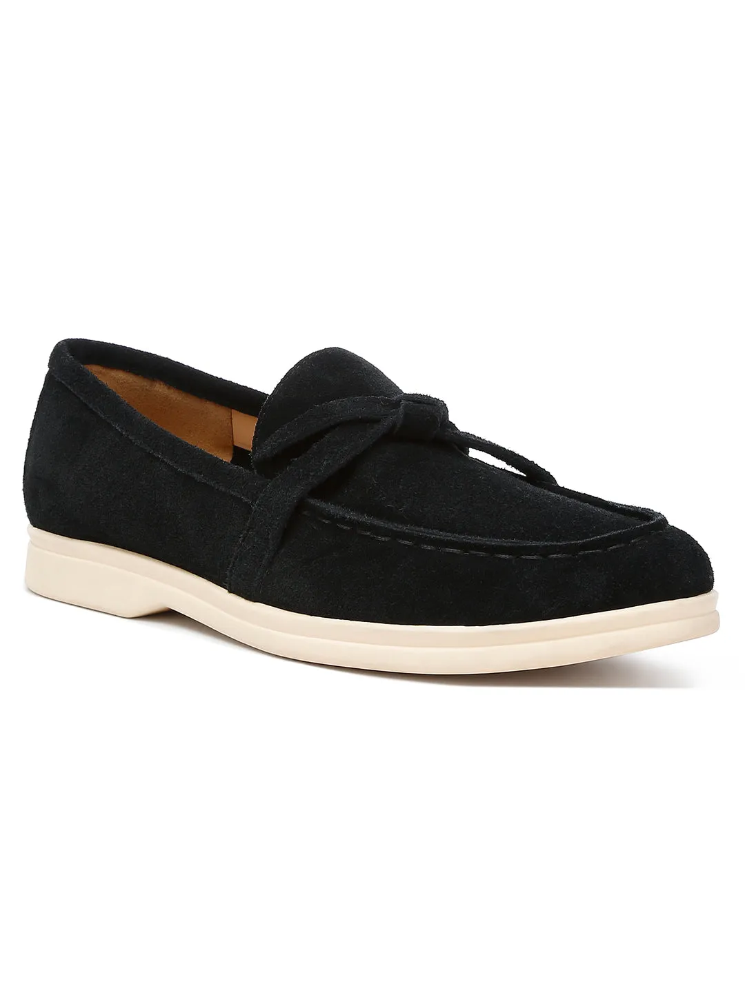 Suede Knot Detailed Loafers