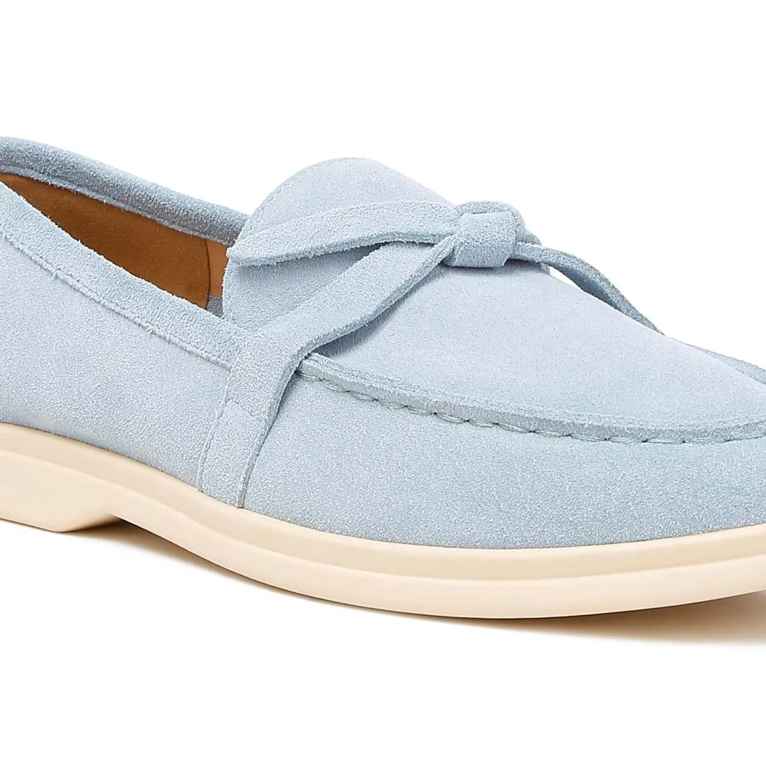 Suede Knot Detailed Loafers