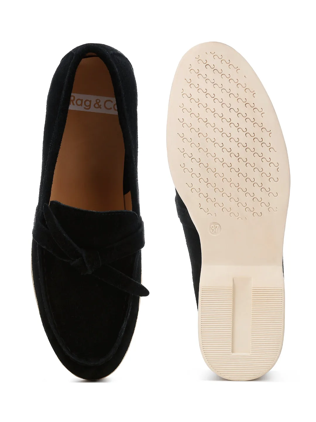 Suede Knot Detailed Loafers