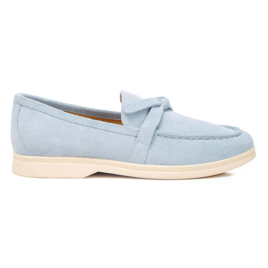 Suede Knot Detailed Loafers