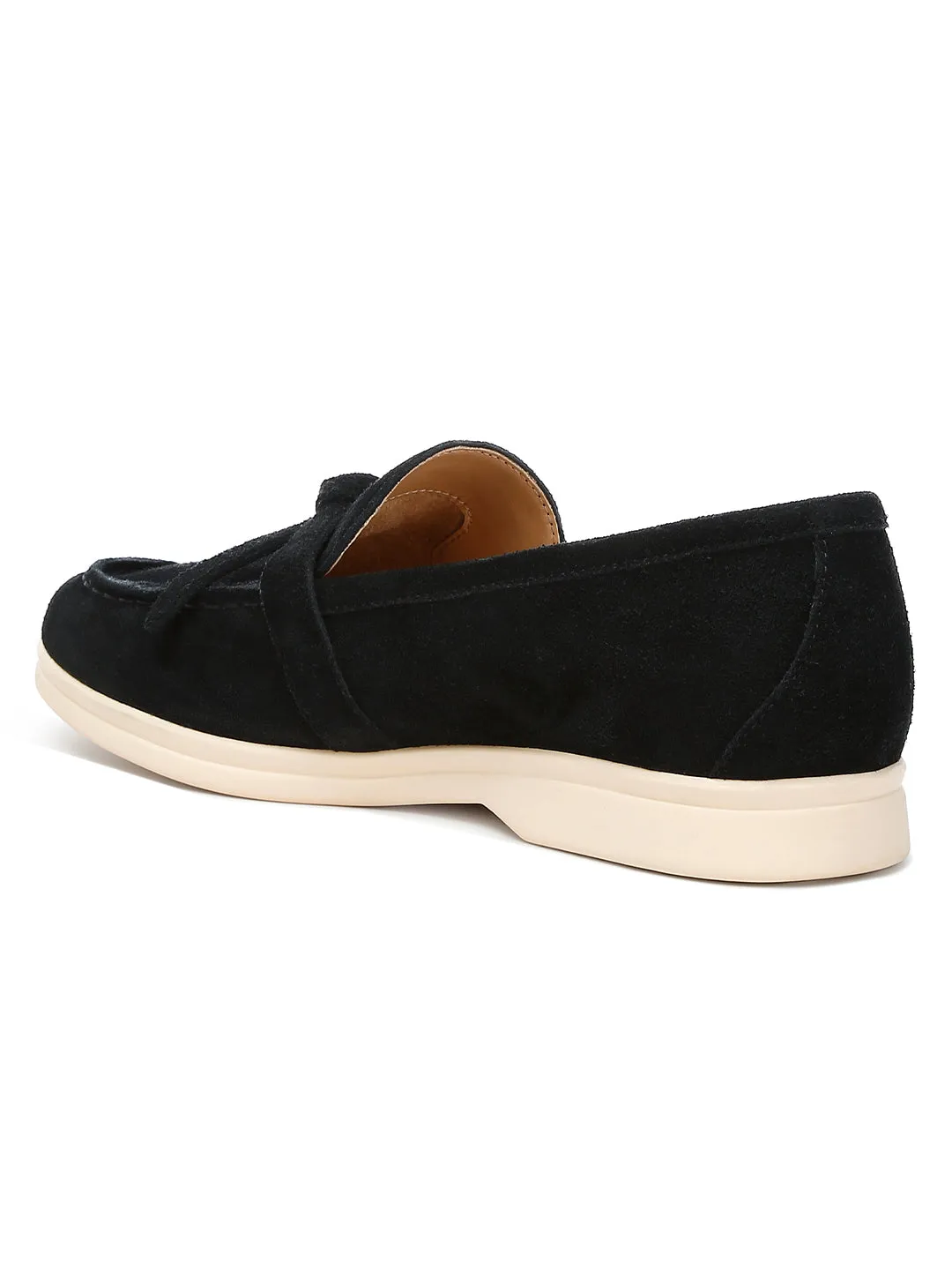 Suede Knot Detailed Loafers