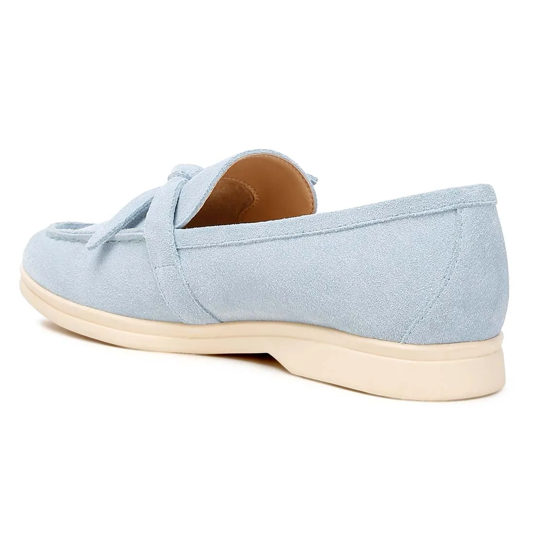 Suede Knot Detailed Loafers