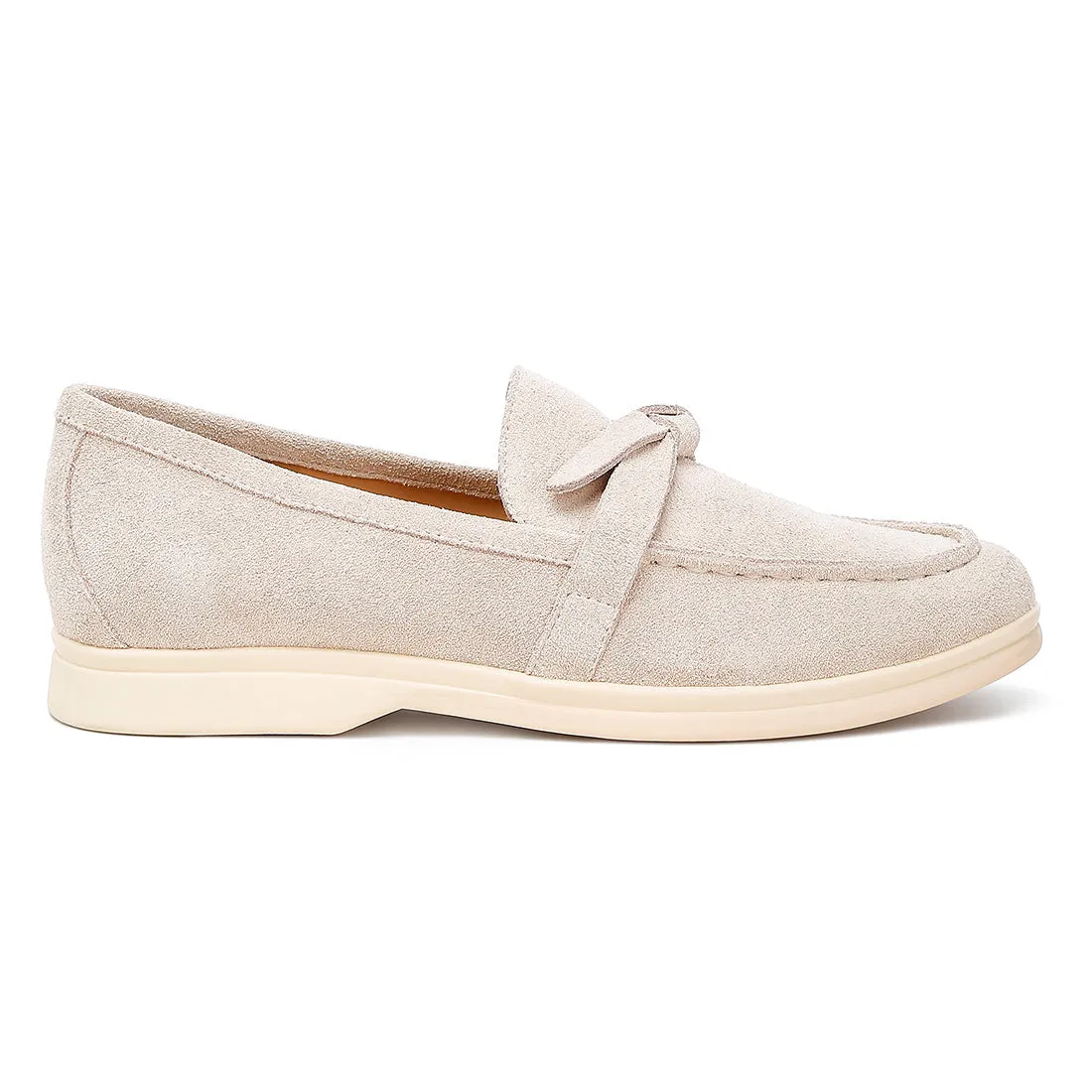 Suede Knot Detailed Loafers