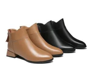 TARRAMARRA® Women Leather Zipper Block Heel Ankle Boots Quella