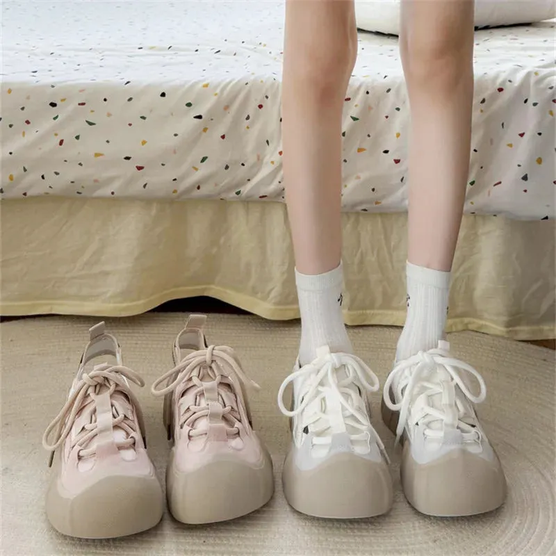 TAVIMART  -  Casual Woman Shoe Wedge Basket Modis All-Match Tennis Female Sports Cute Breathable New Small Scandals Fashion Leisure