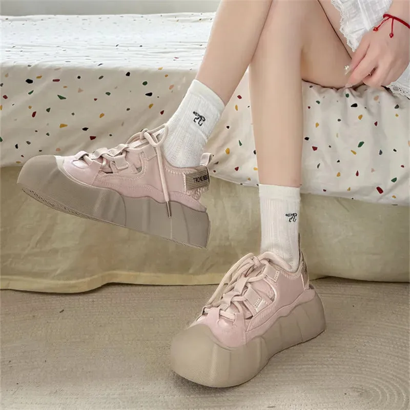 TAVIMART  -  Casual Woman Shoe Wedge Basket Modis All-Match Tennis Female Sports Cute Breathable New Small Scandals Fashion Leisure