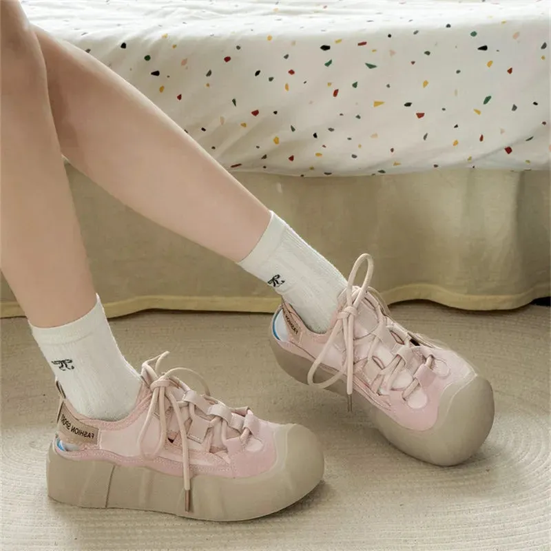 TAVIMART  -  Casual Woman Shoe Wedge Basket Modis All-Match Tennis Female Sports Cute Breathable New Small Scandals Fashion Leisure