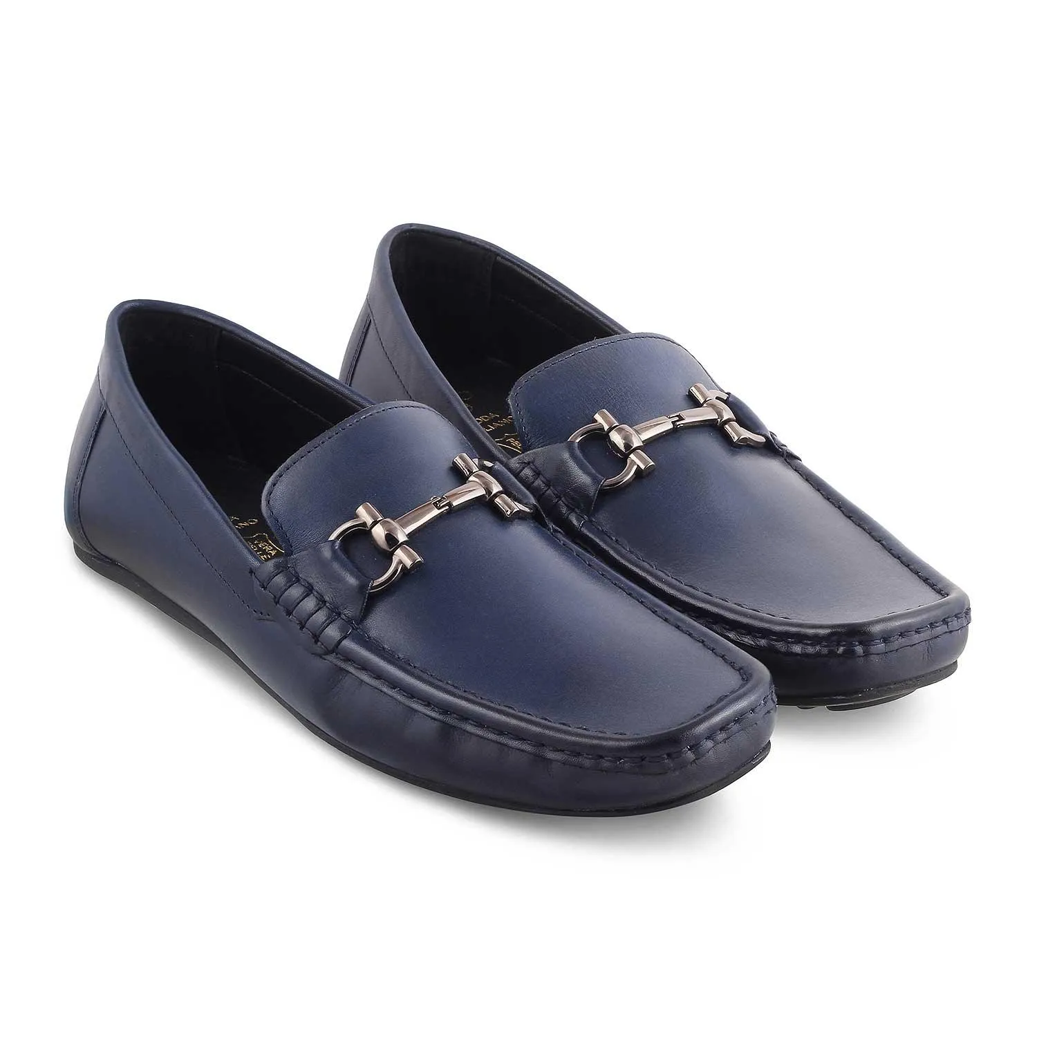 The Milane Blue Men's Leather Loafers Tresmode