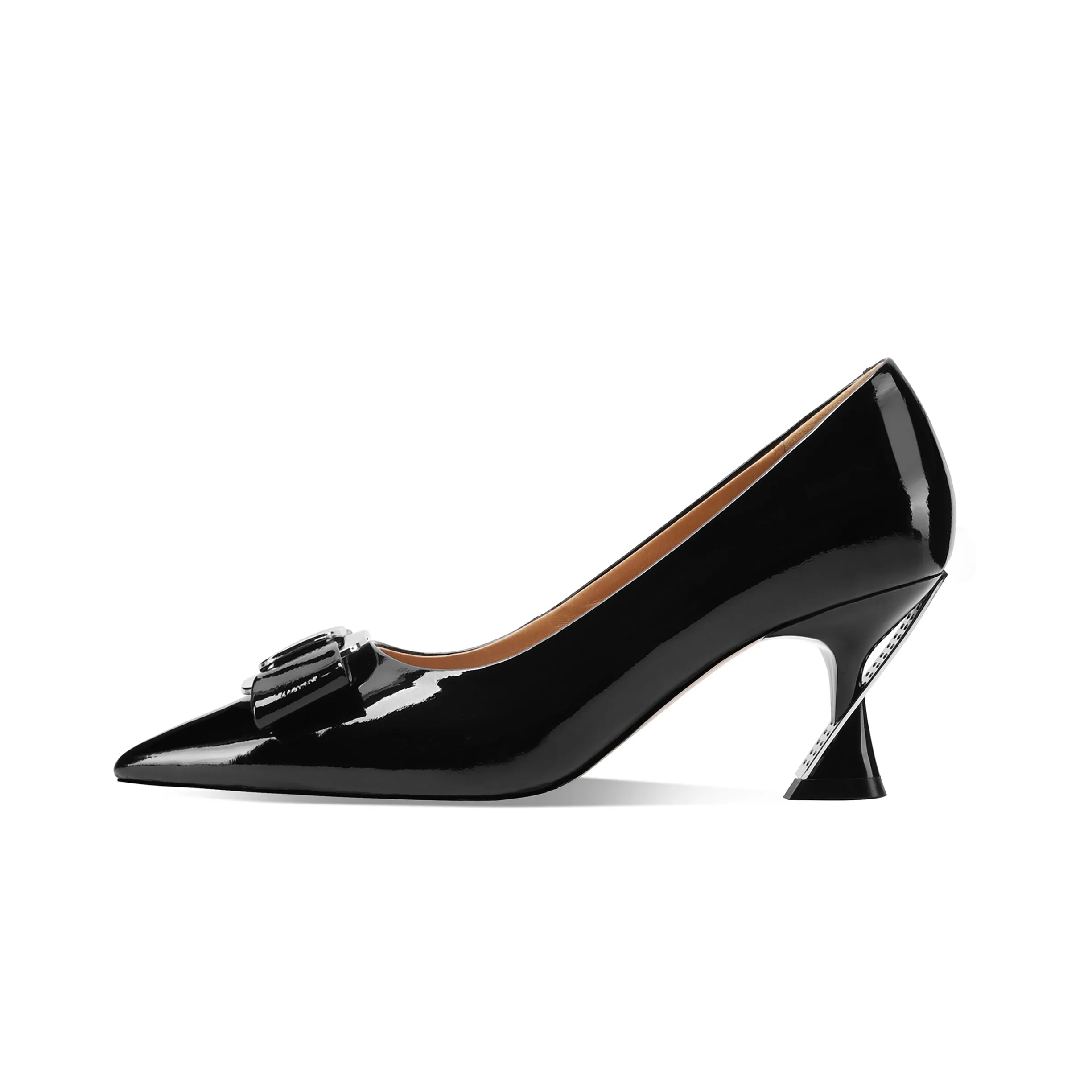 TinaCus Women's Handmade Genuine Leather Pointed Toe Slip On Pumps