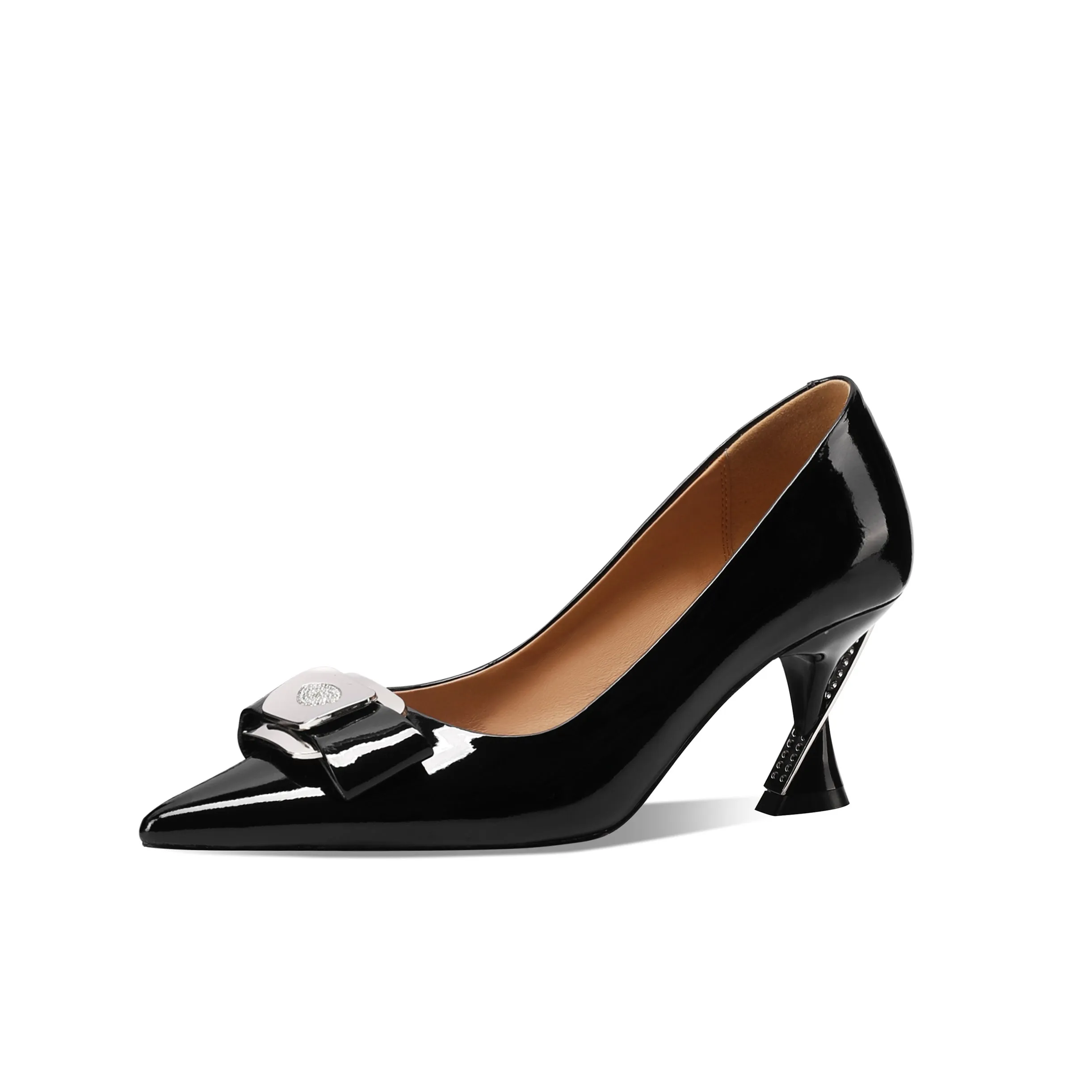 TinaCus Women's Handmade Genuine Leather Pointed Toe Slip On Pumps