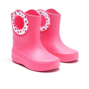 Toddler Kendall Rain Boots, Pink Hearts