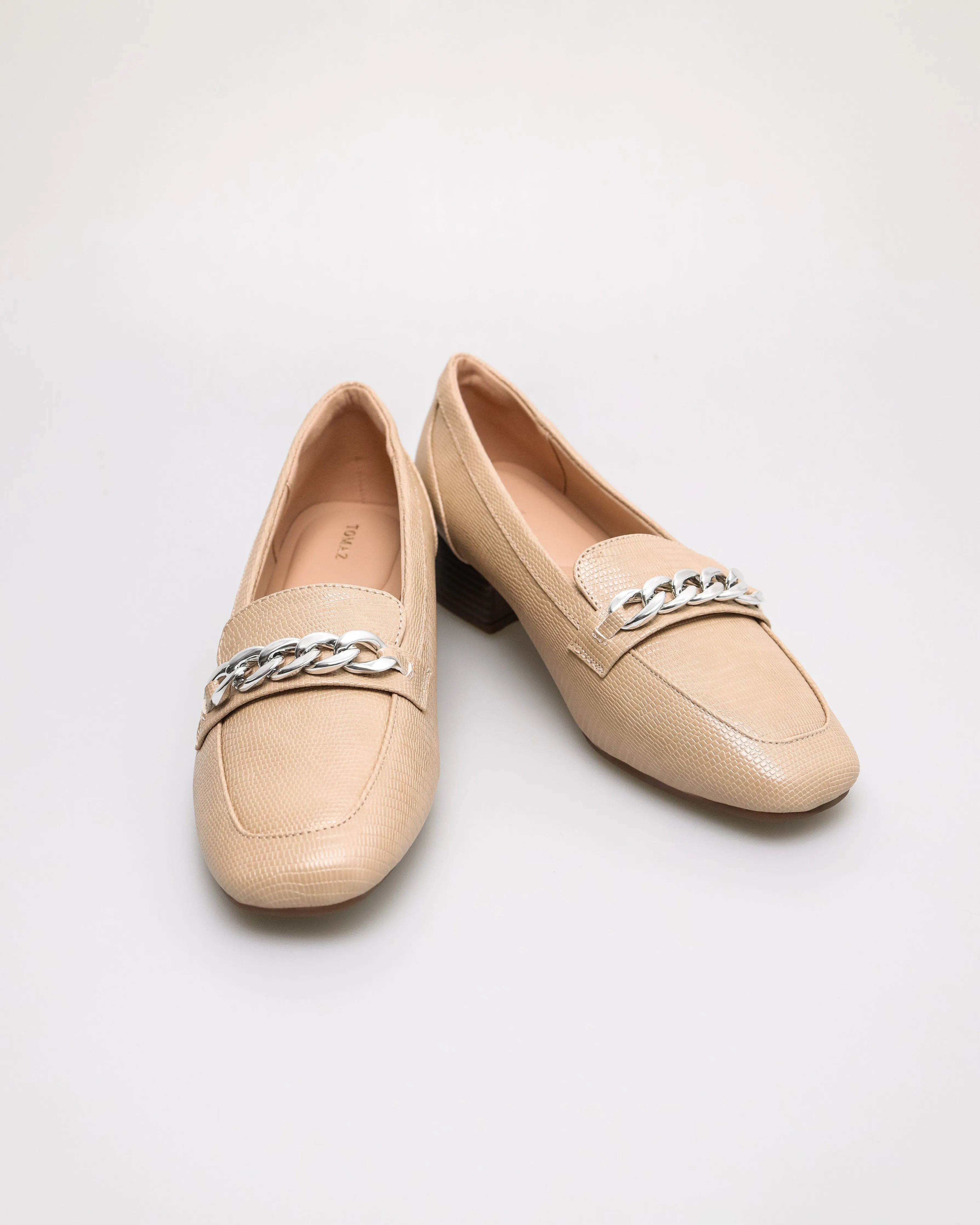Tomaz NN367 Ladies Silvery Chain Loafers
