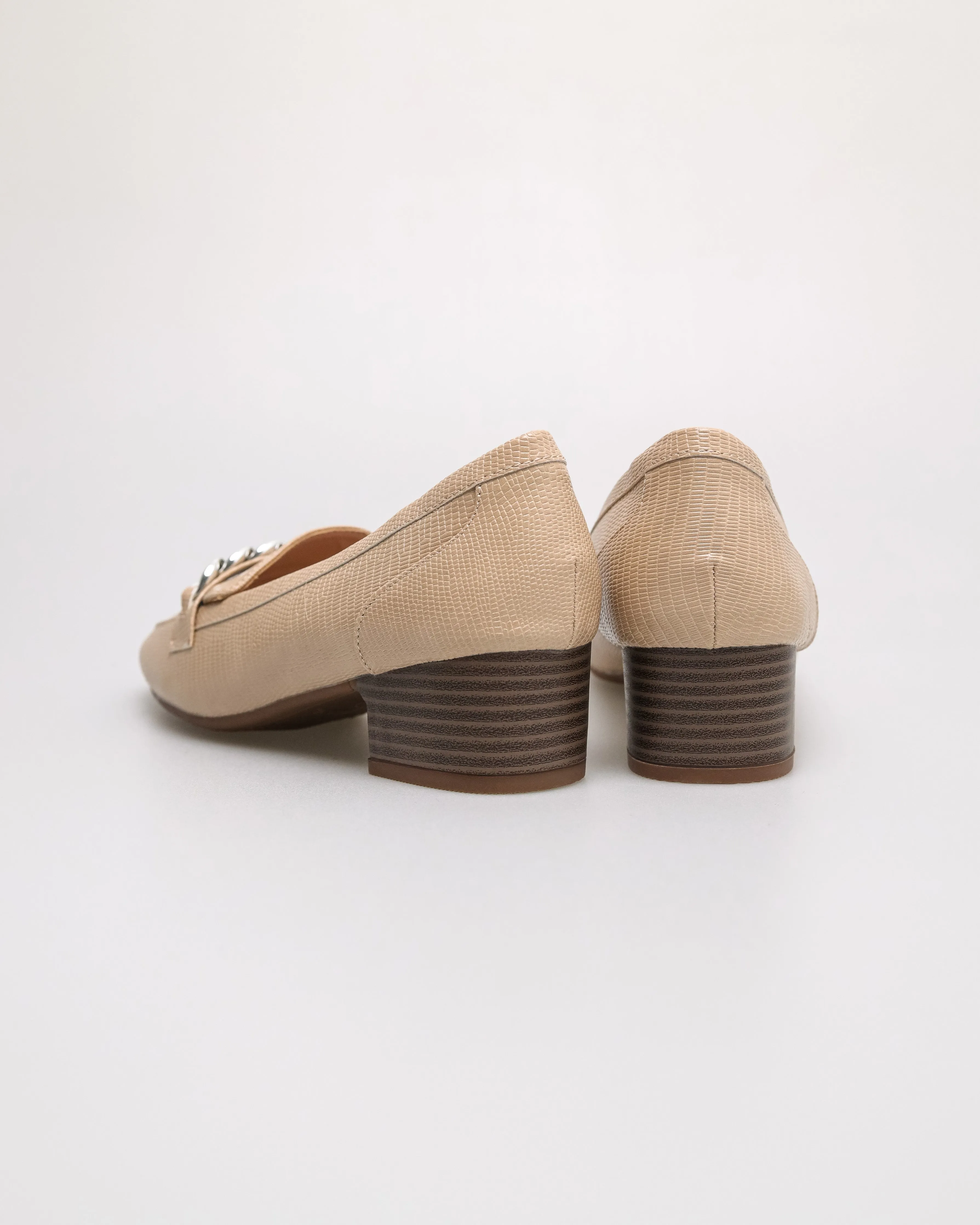 Tomaz NN367 Ladies Silvery Chain Loafers