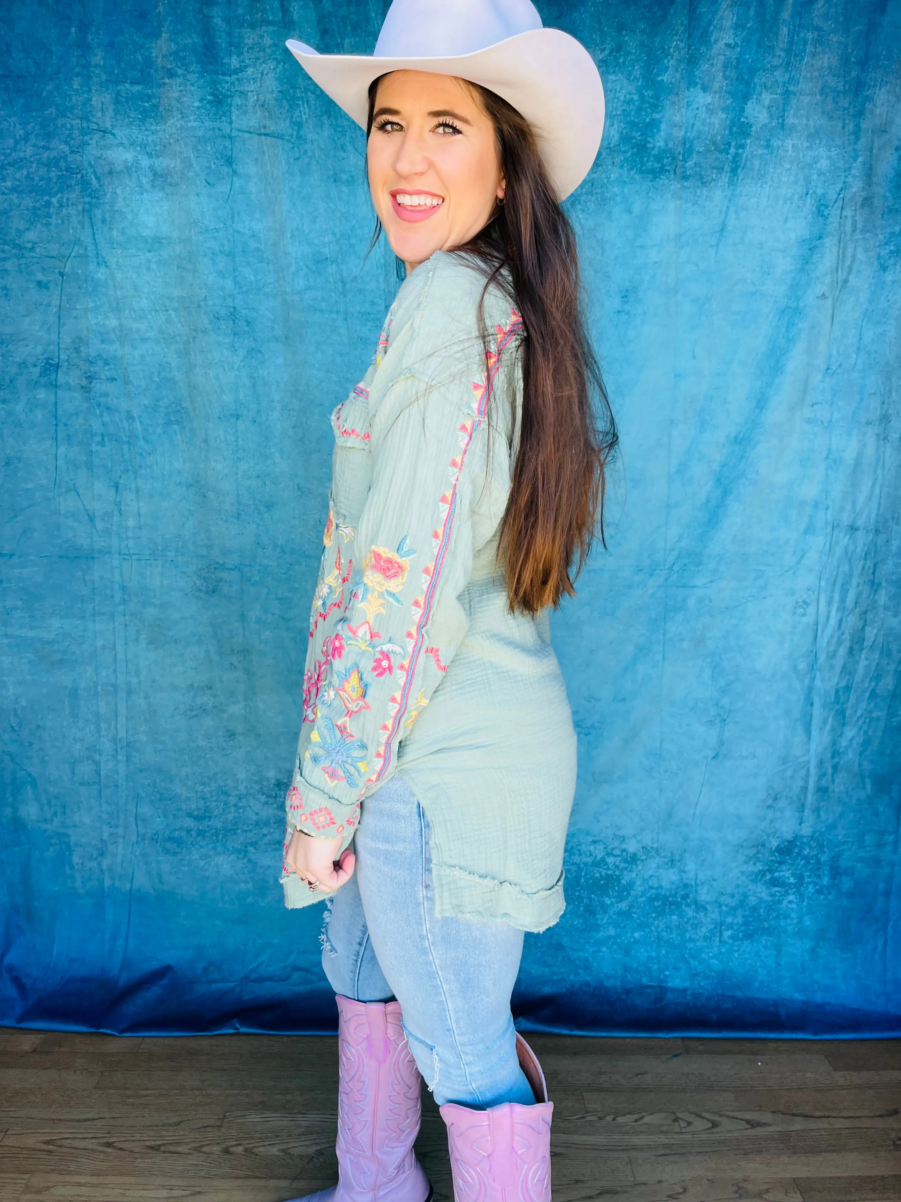 Toyah Sage Green Blouse