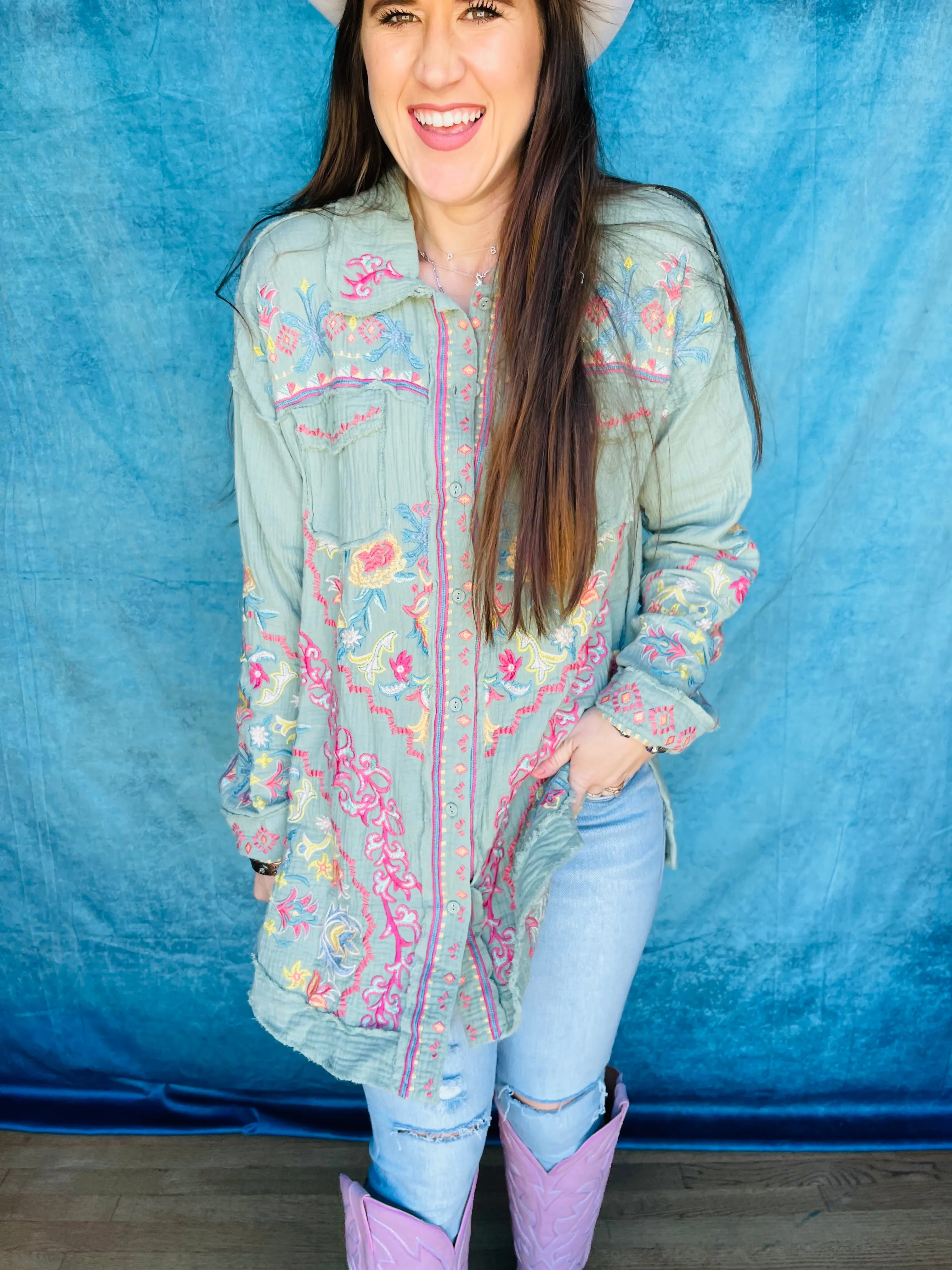 Toyah Sage Green Blouse