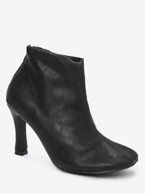 Trendy Stiletto Back Zip Pointed Toe Boots