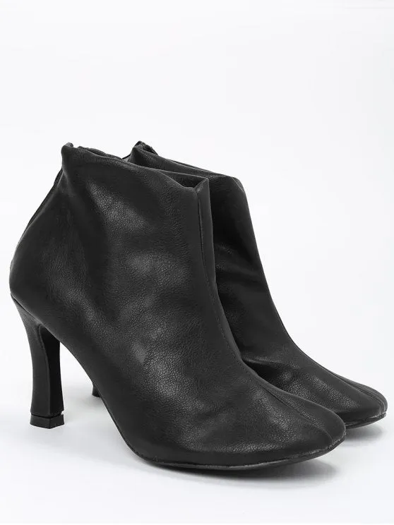 Trendy Stiletto Back Zip Pointed Toe Boots