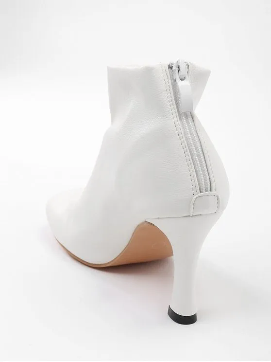 Trendy Stiletto Back Zip Pointed Toe Boots