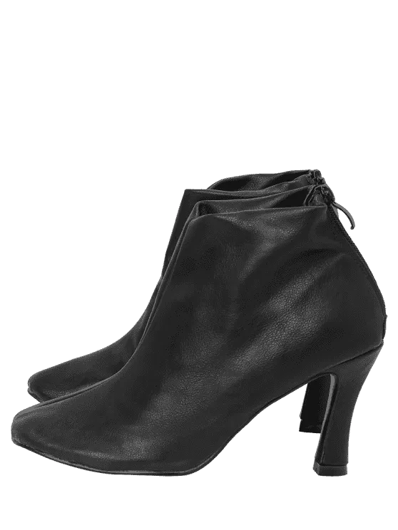 Trendy Stiletto Back Zip Pointed Toe Boots