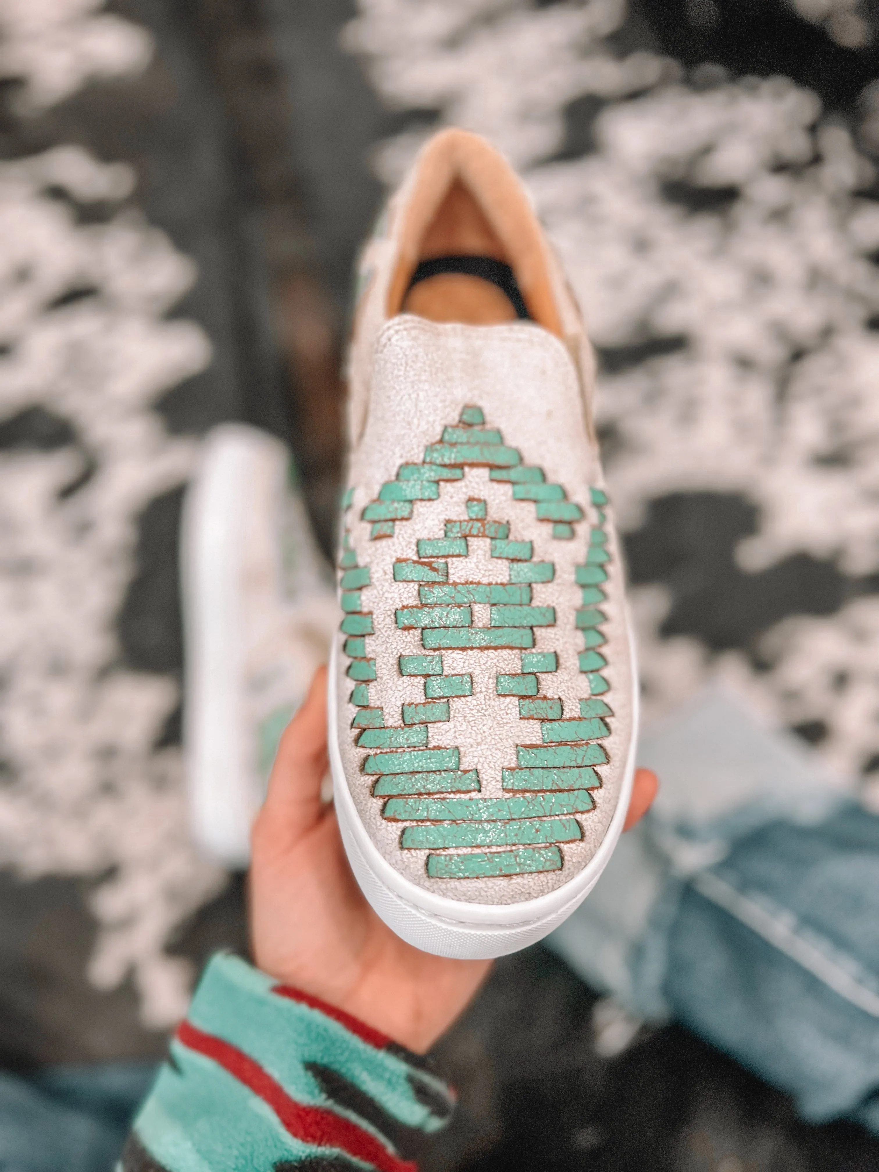 Turquoise Dakota Leather Tennis Shoes