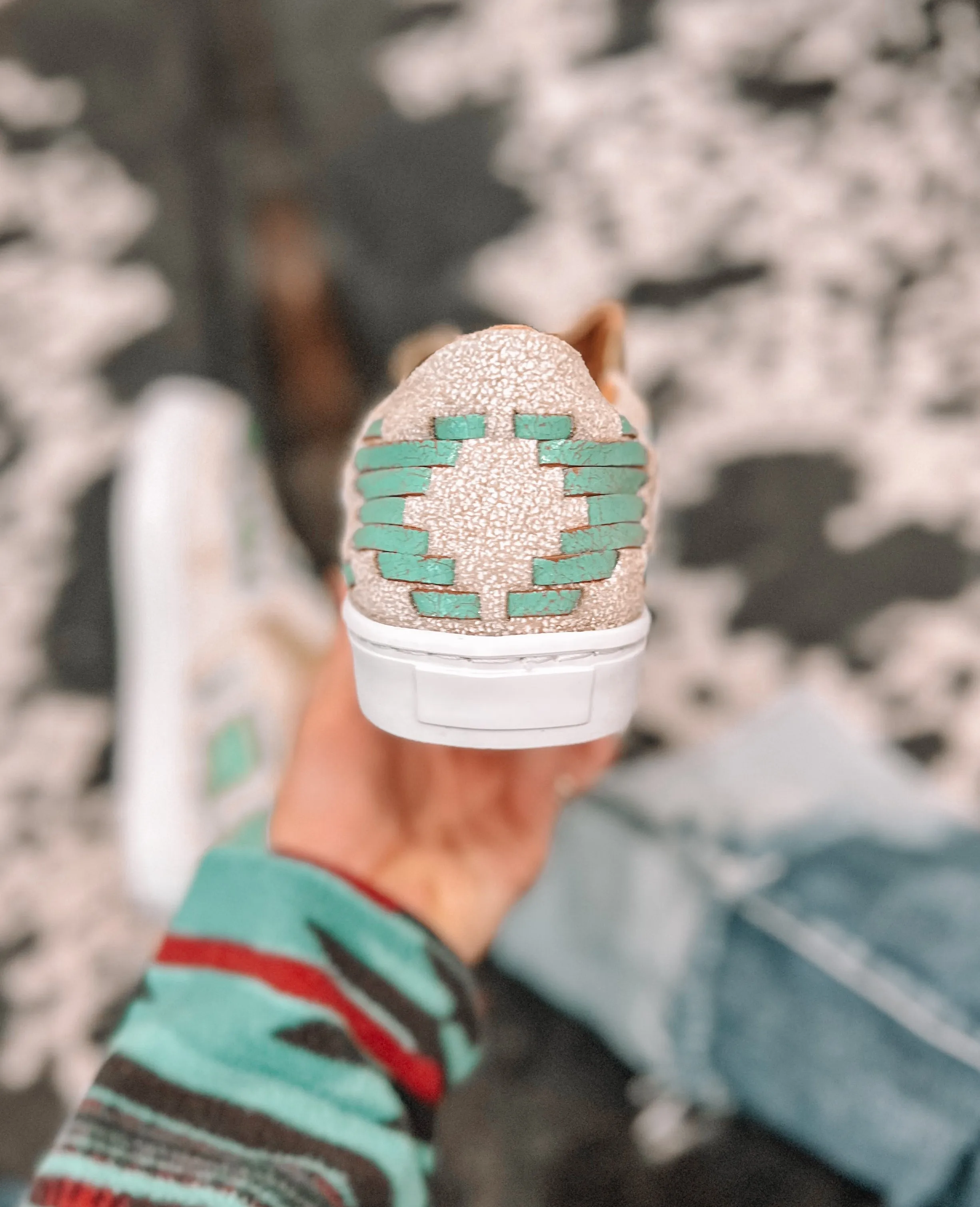 Turquoise Dakota Leather Tennis Shoes