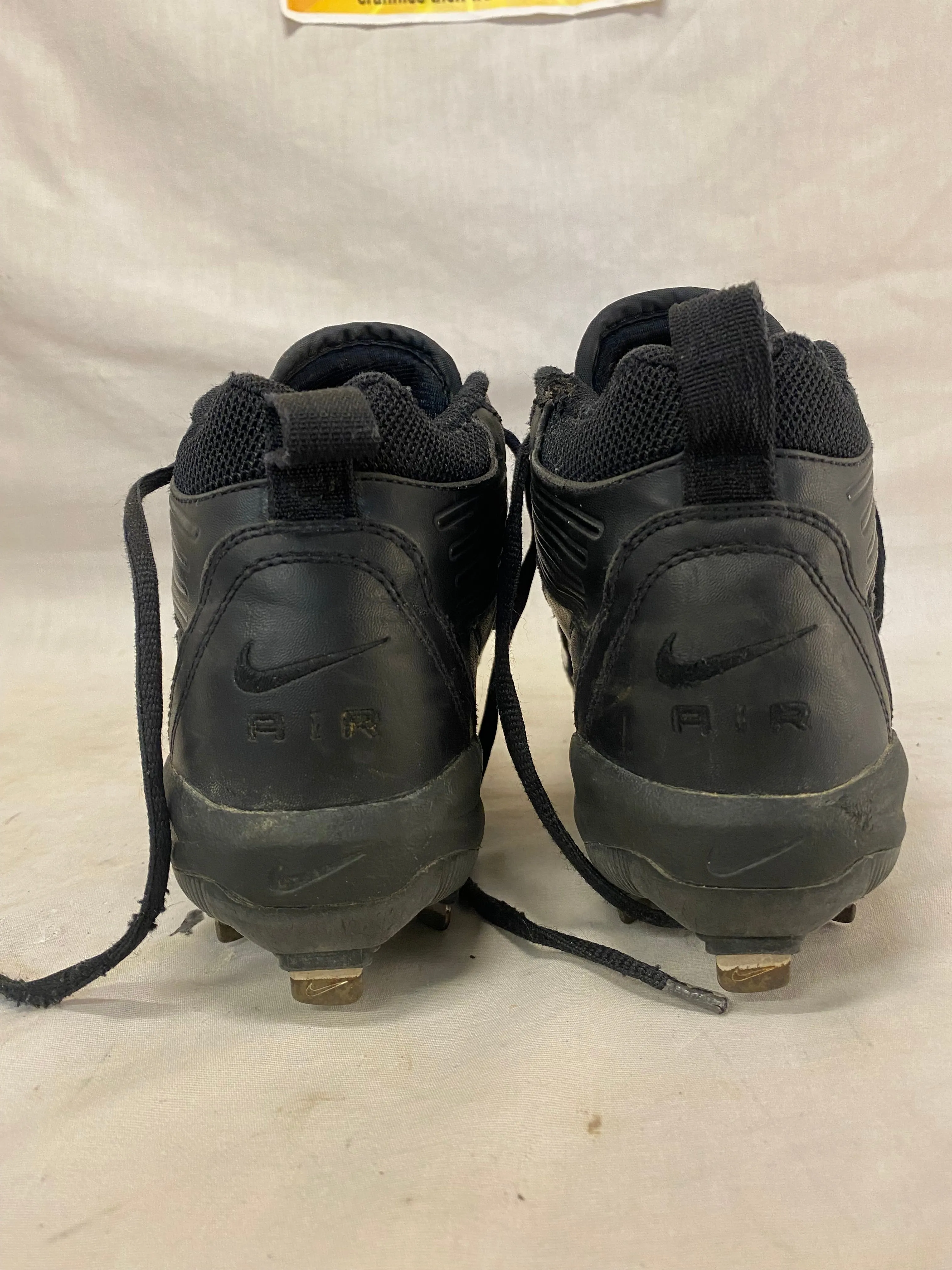 Used Nike Size 6.5 Air Black Metal Baseball Cleats Flame Bottoms