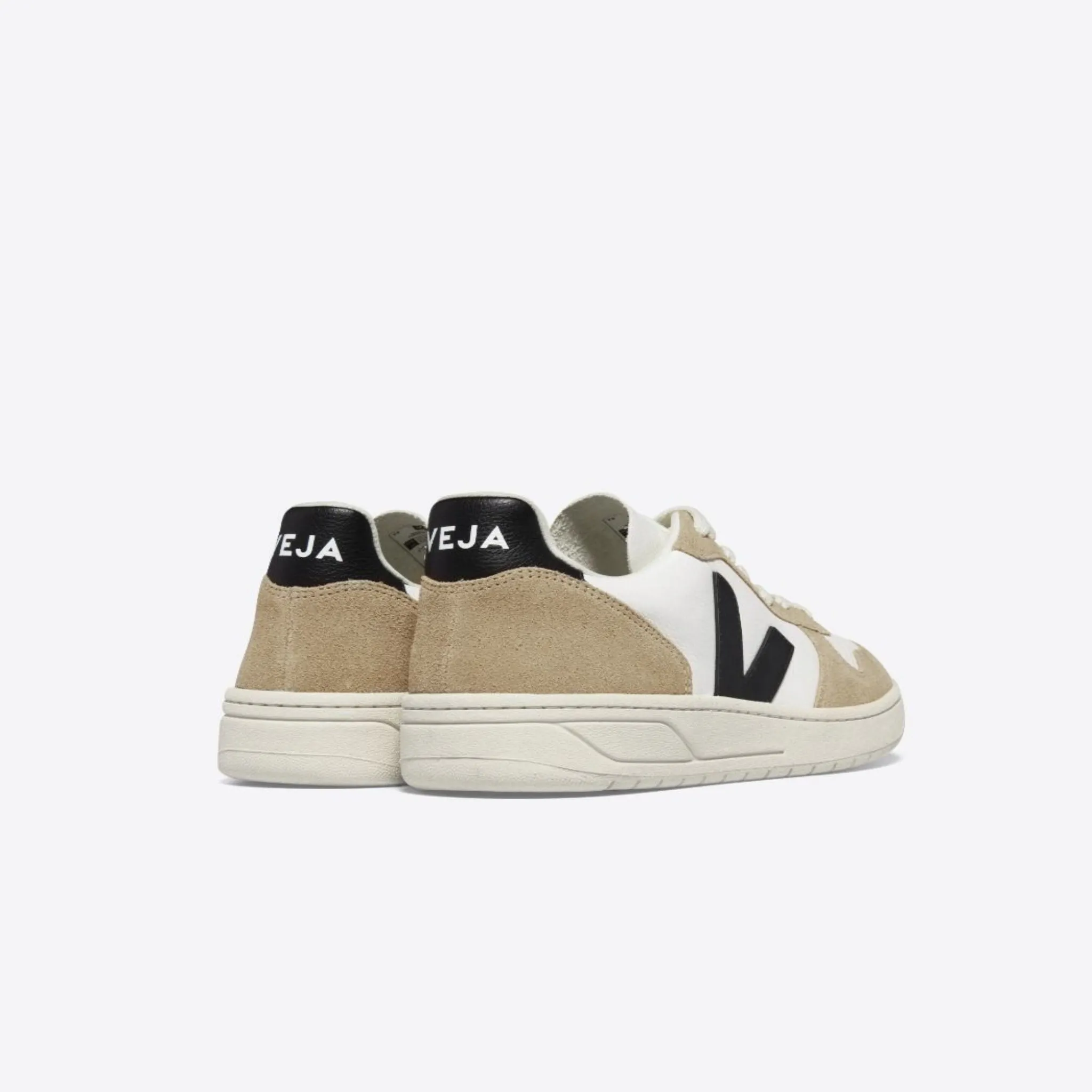 Veja V-10 Sneakers - Leather White Black Sahara