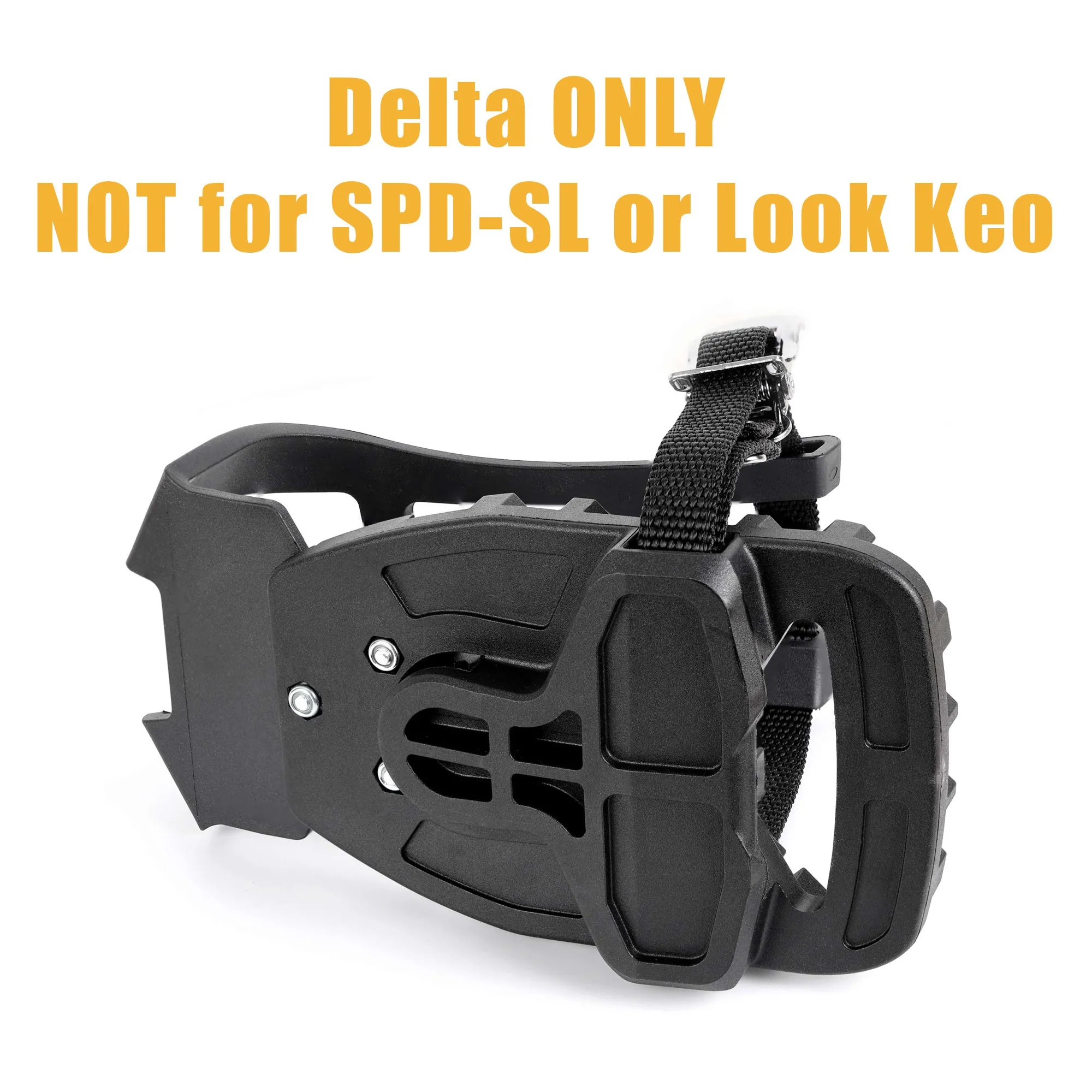 Venzo Bike Bicycle Toe Clips Cage Indoor Exercise Bike Pedal Adapters - Compatible with Peloton Bike Pedal, Convert Look Delta Pedals to Toe Clip Straps Ride with Sneakers - Toe Cages ONLY
