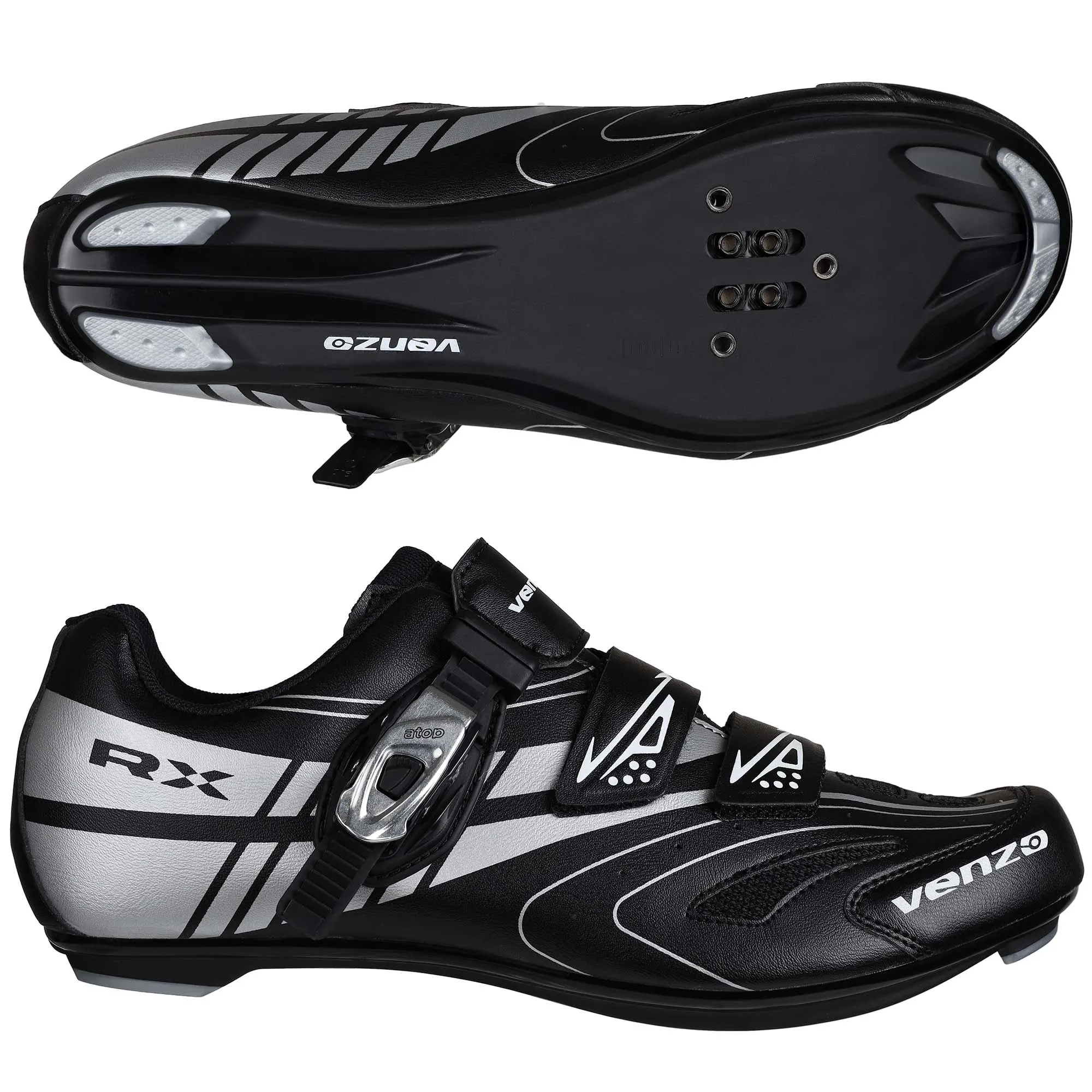 Venzo RX Road Bike Compatible with  SPD SL Look Cycling Shoes and Look Delta Indoor Cleats Black Size 48