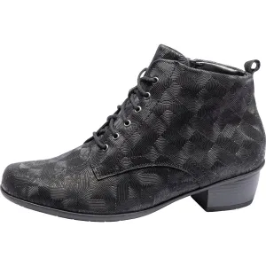 Waldlaufer 967809 197 001 Haifi Ladies Black Leather Lace Up Ankle Boots