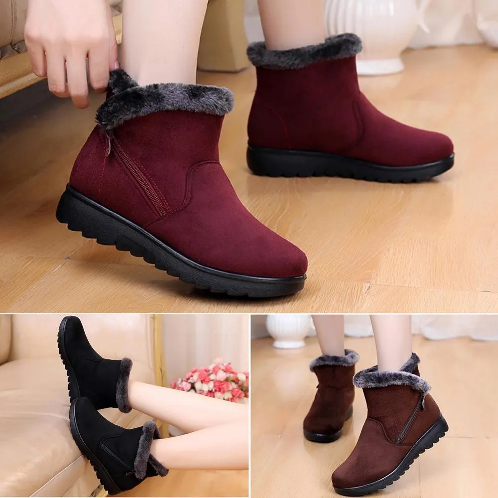 Warm fur lined winter boots for women