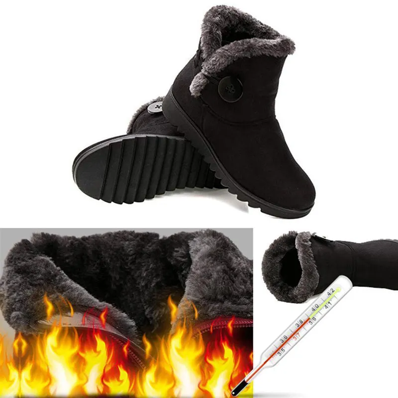 Warm fur lined winter boots for women