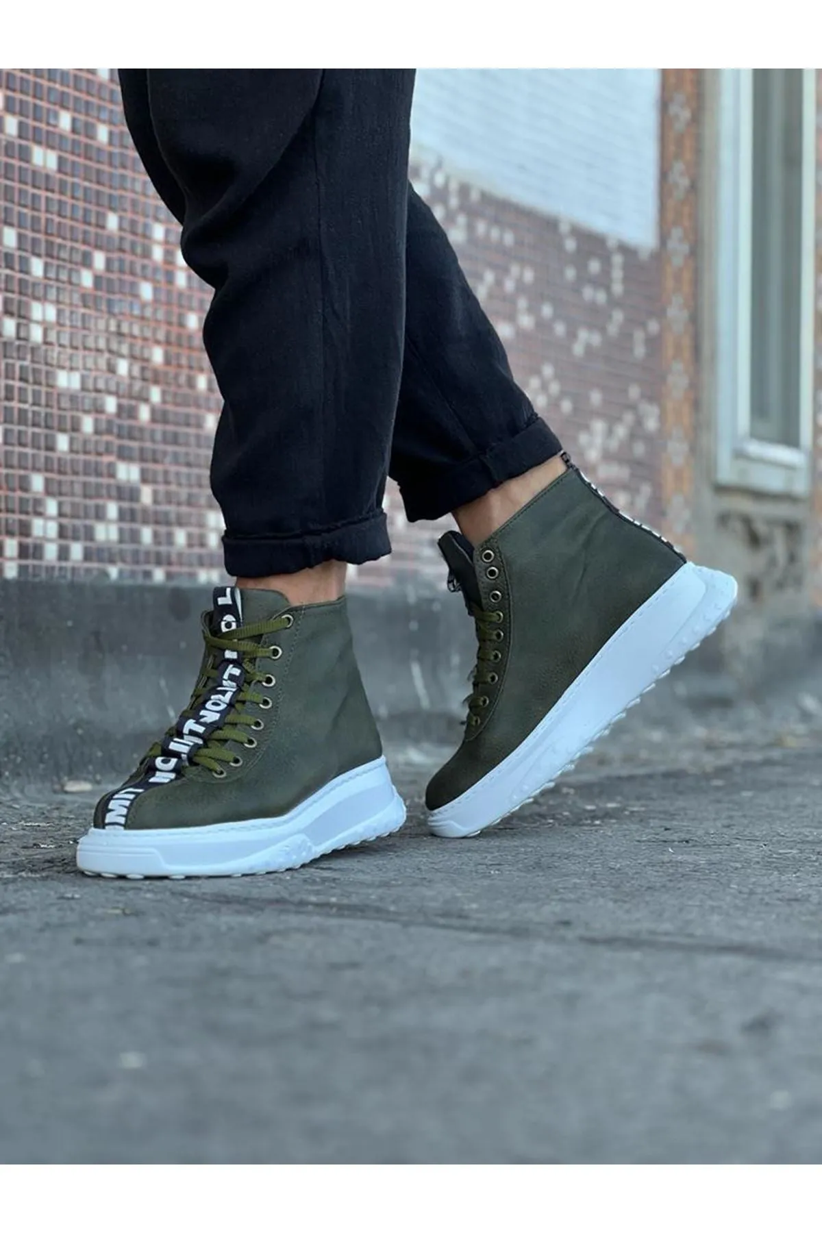 WG03 Khaki Men's Half Ankle Boots