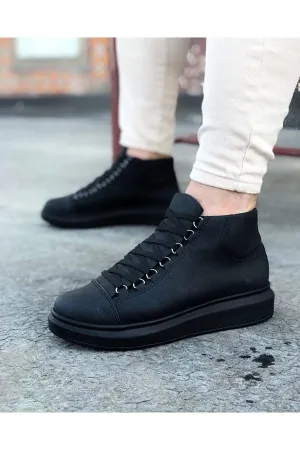 WG032 Charcoal Lace-up Sneakers Half Ankle Boots