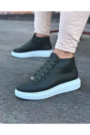 WG032 Khaki Lace-up Sneakers Half Ankle Boots