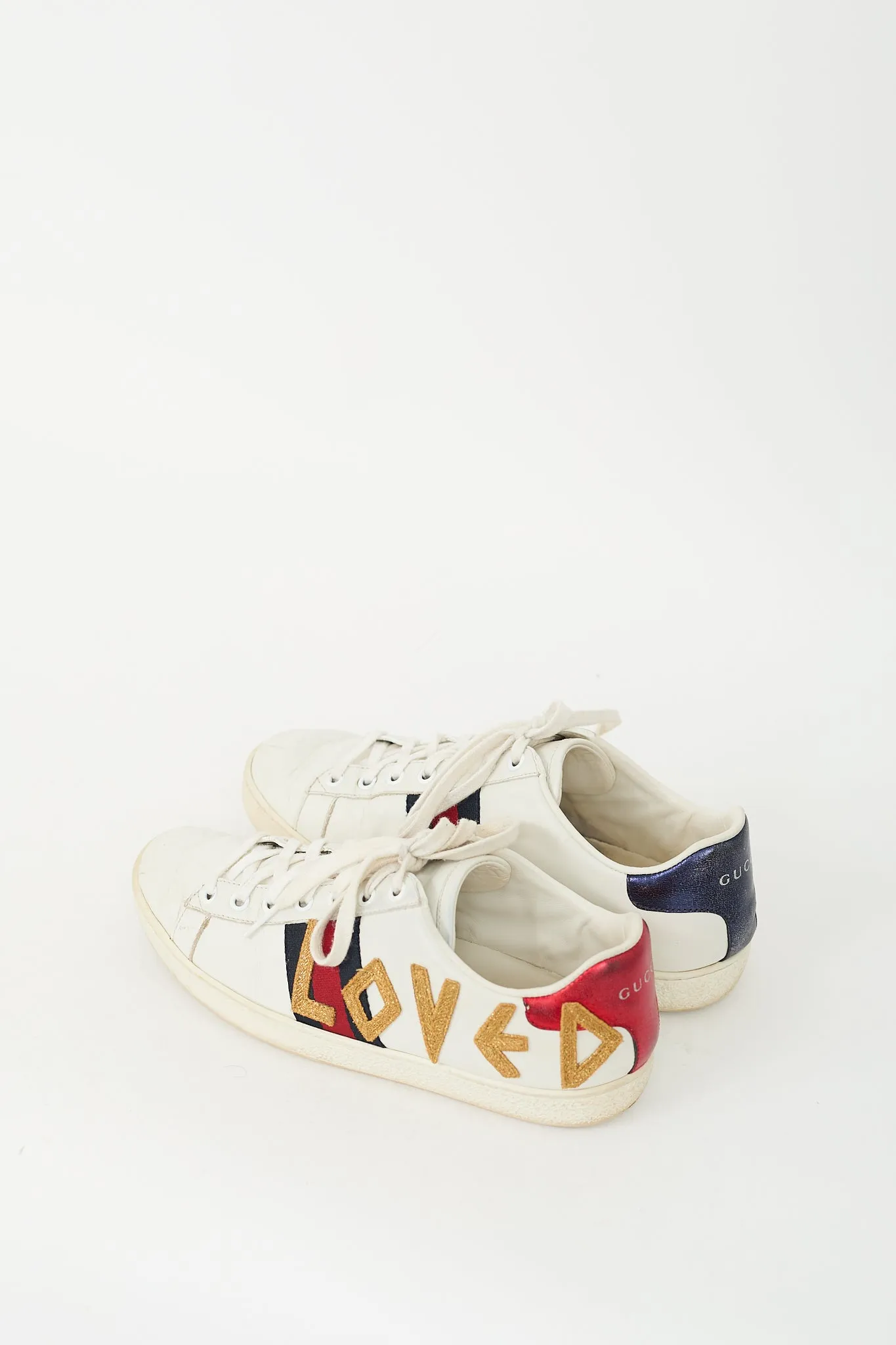White & Multi Leather Ace Loved Sneaker
