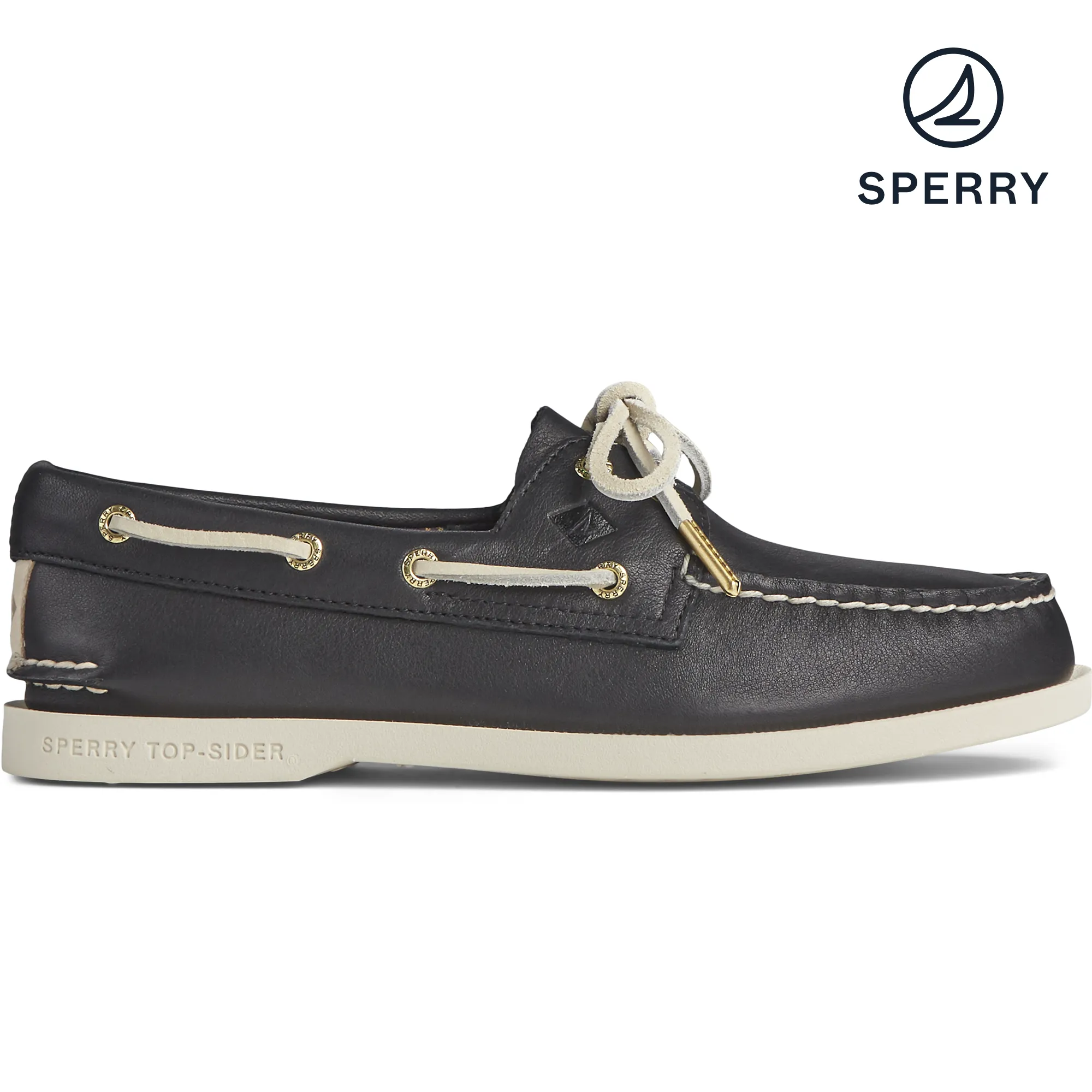 Women's Authentic Original Plushwave Walker Leather Black Boat Shoes (STS85501)
