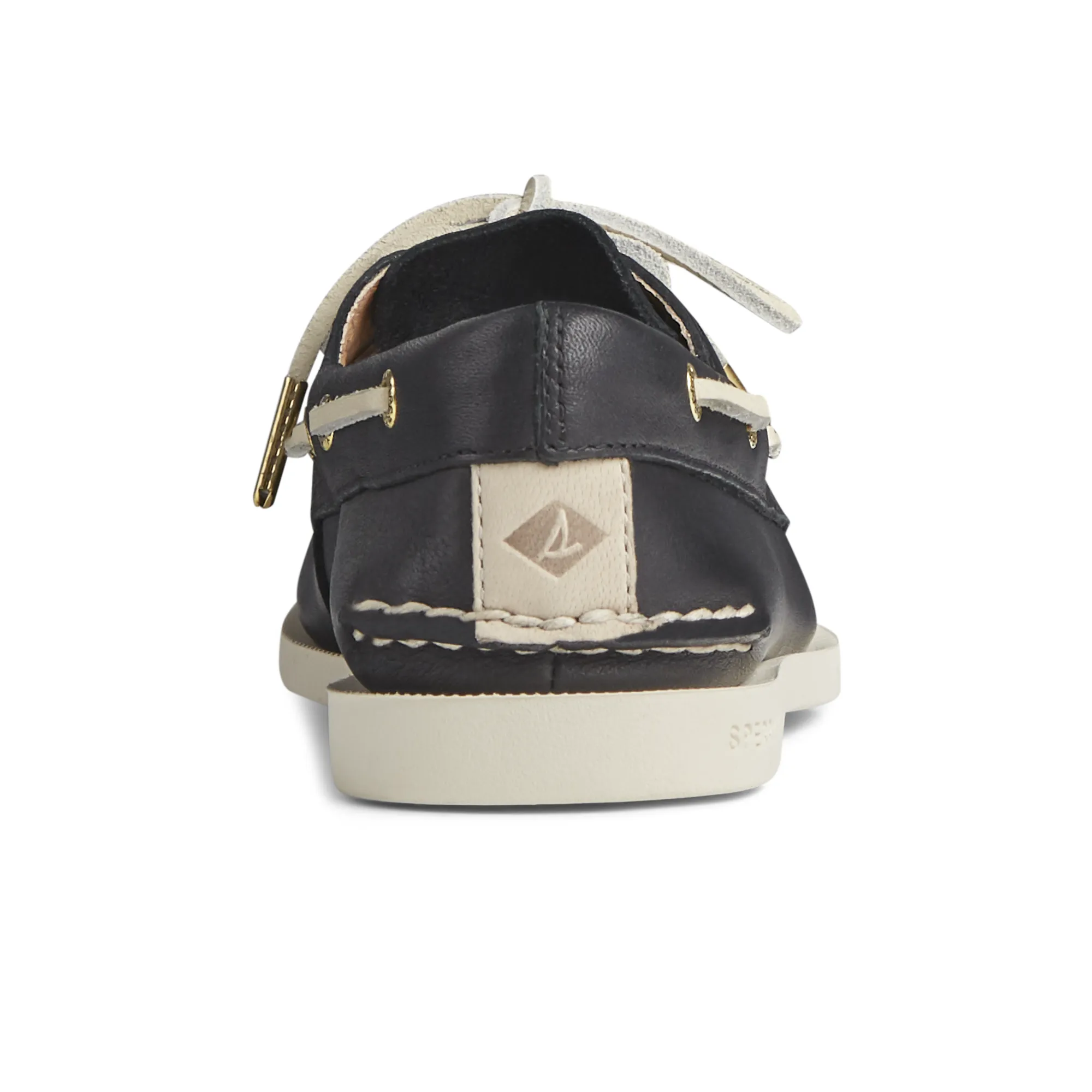 Women's Authentic Original Plushwave Walker Leather Black Boat Shoes (STS85501)