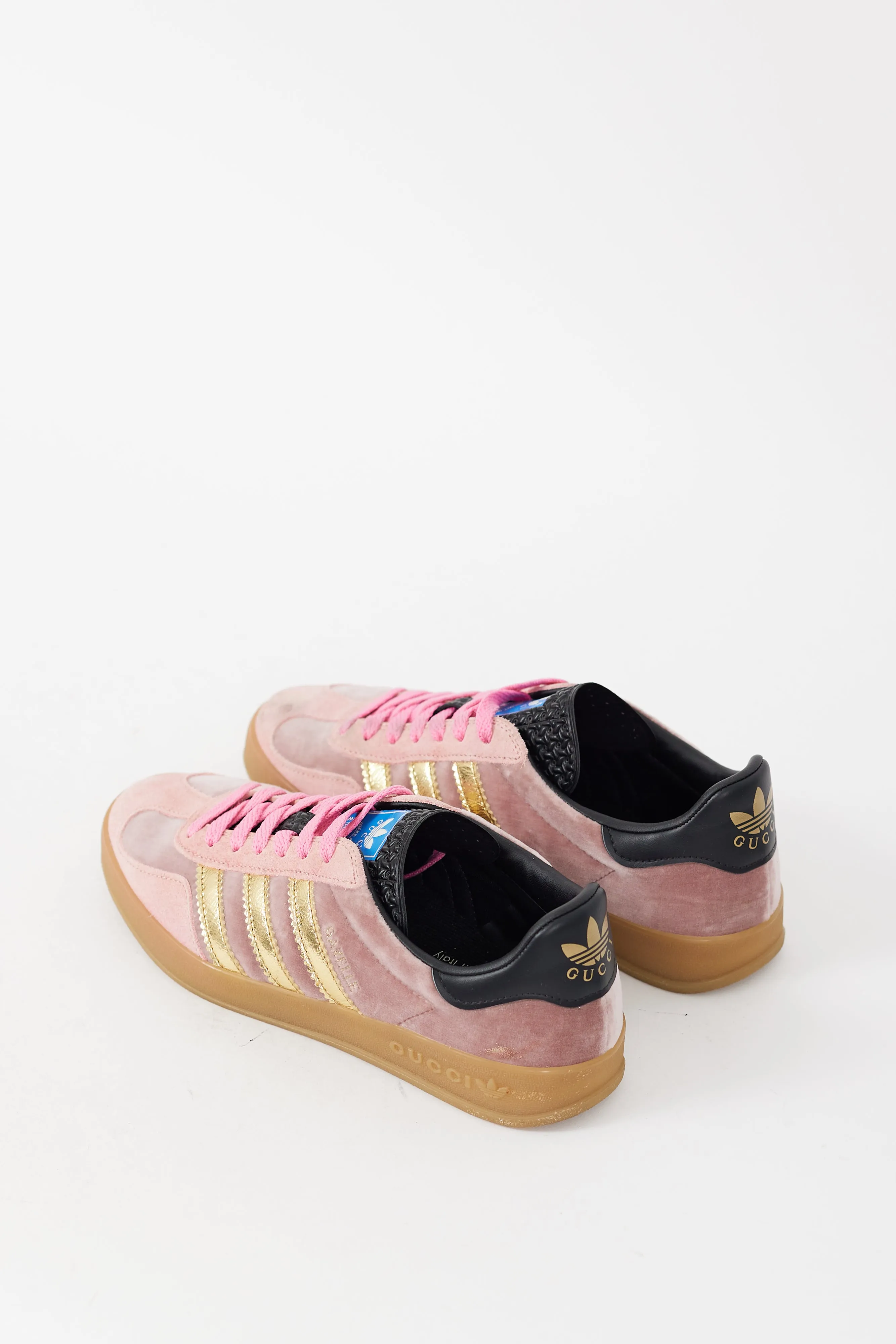 X Adidas Pink & Multicolour Velvet & Suede Gazelle Sneaker