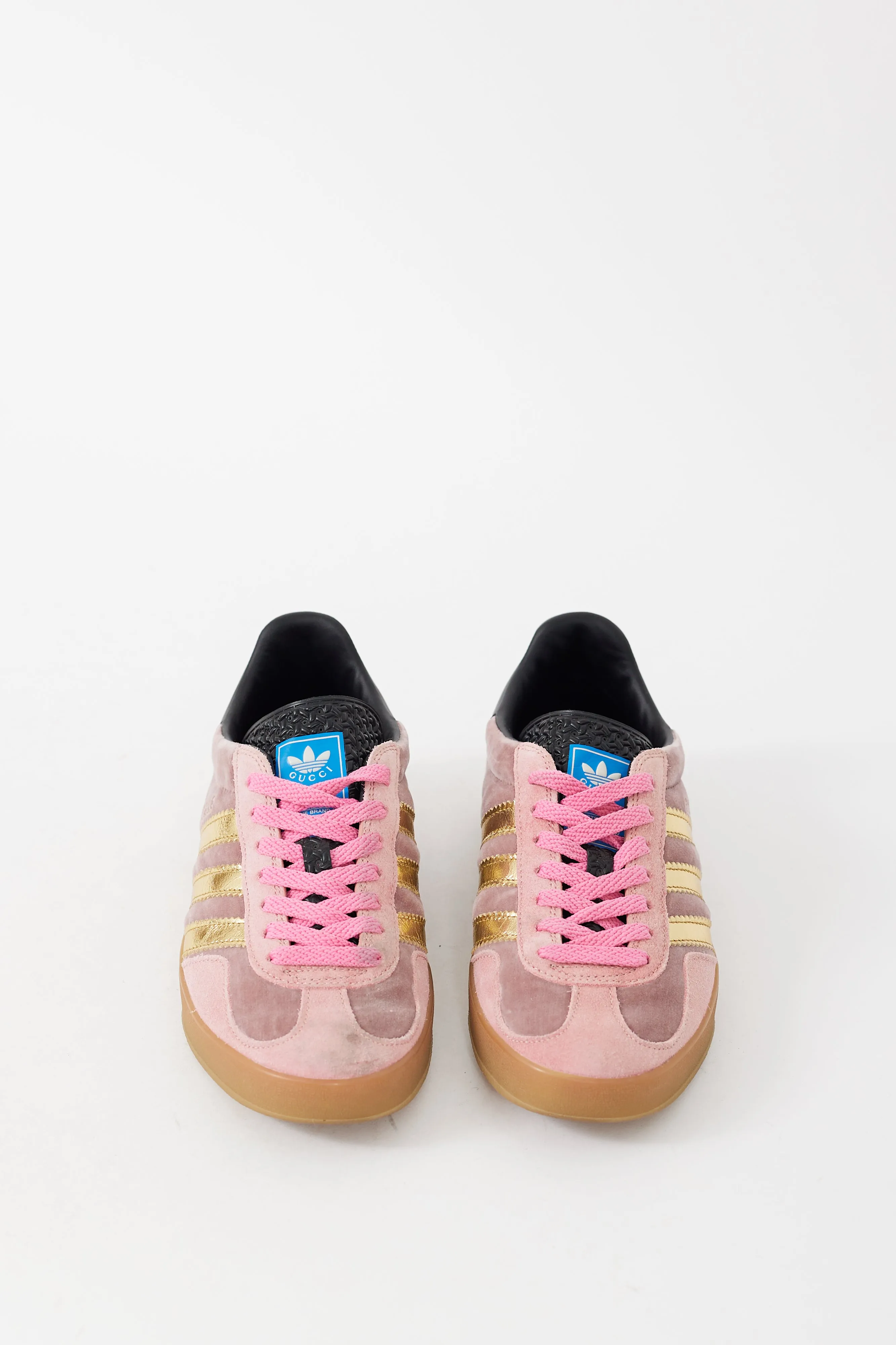 X Adidas Pink & Multicolour Velvet & Suede Gazelle Sneaker