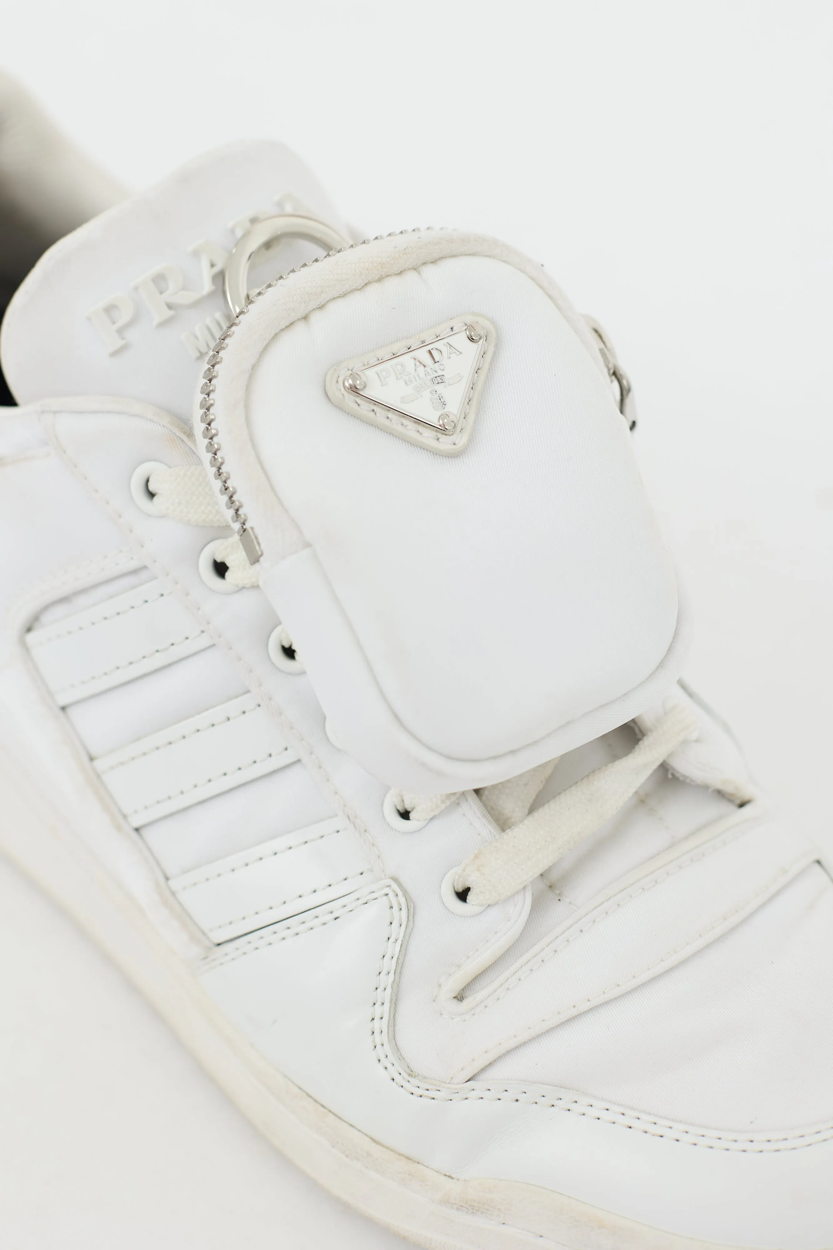 X Adidas White Re-Nylon & Leather Low Sneaker