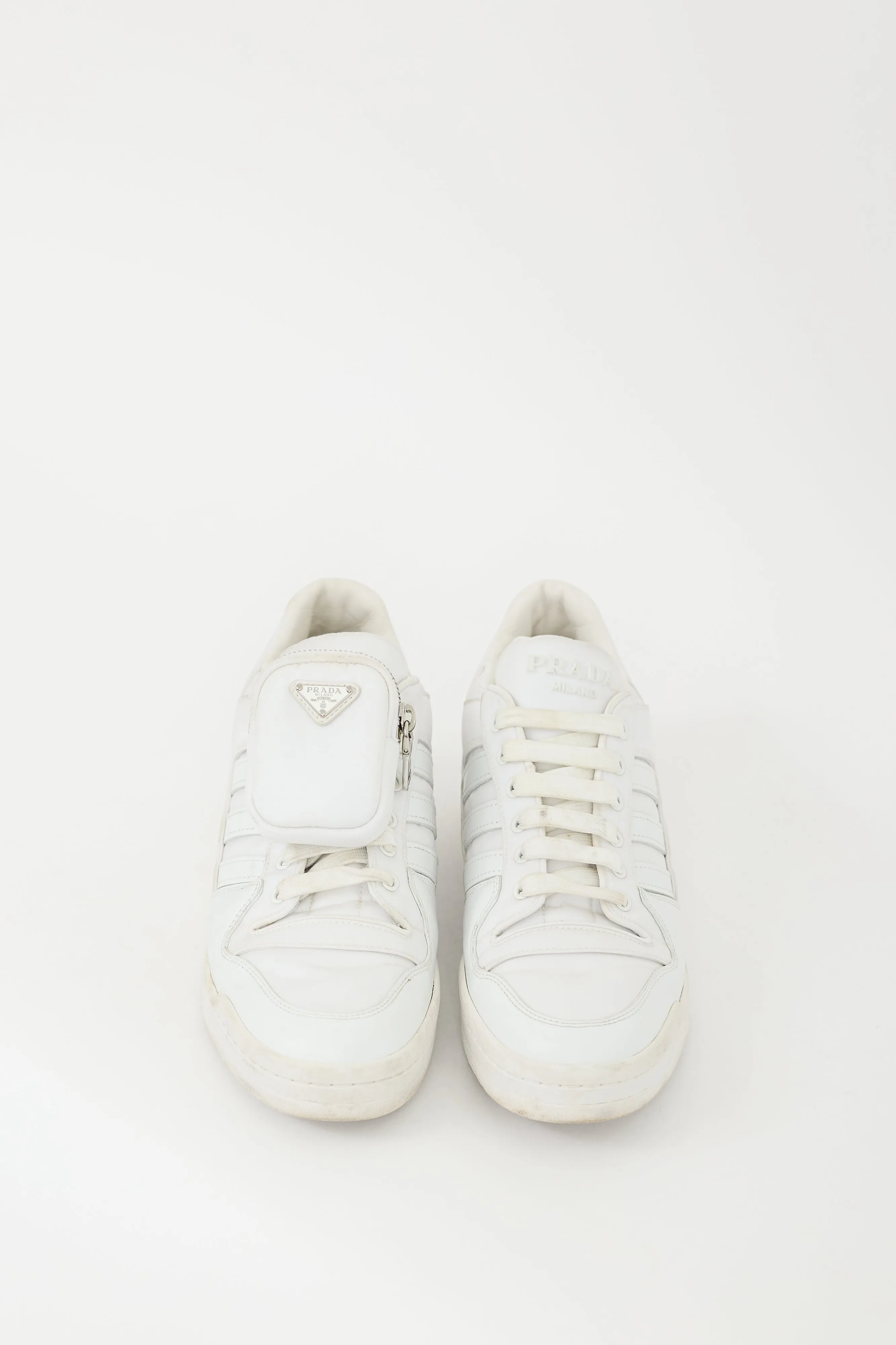 X Adidas White Re-Nylon & Leather Low Sneaker
