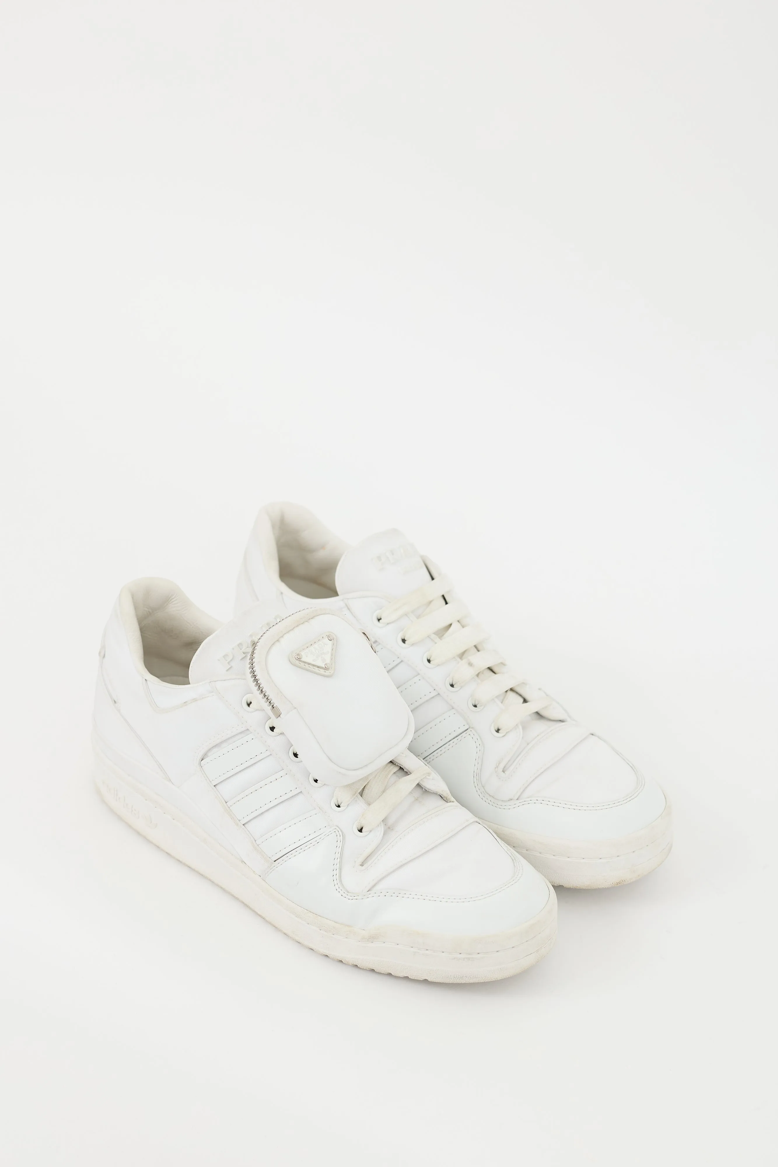 X Adidas White Re-Nylon & Leather Low Sneaker