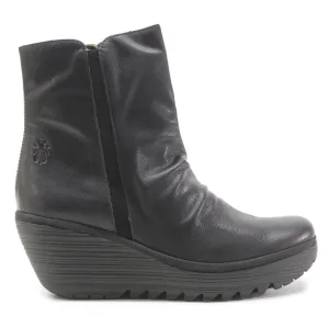 Yopa461Fly Mousse Oil Suede Women's Wedge Heel Ankle Boots